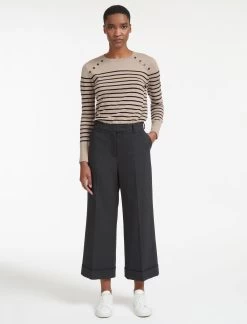 Turner Classic Wool Crop Wide Leg Trouser - Charcoal