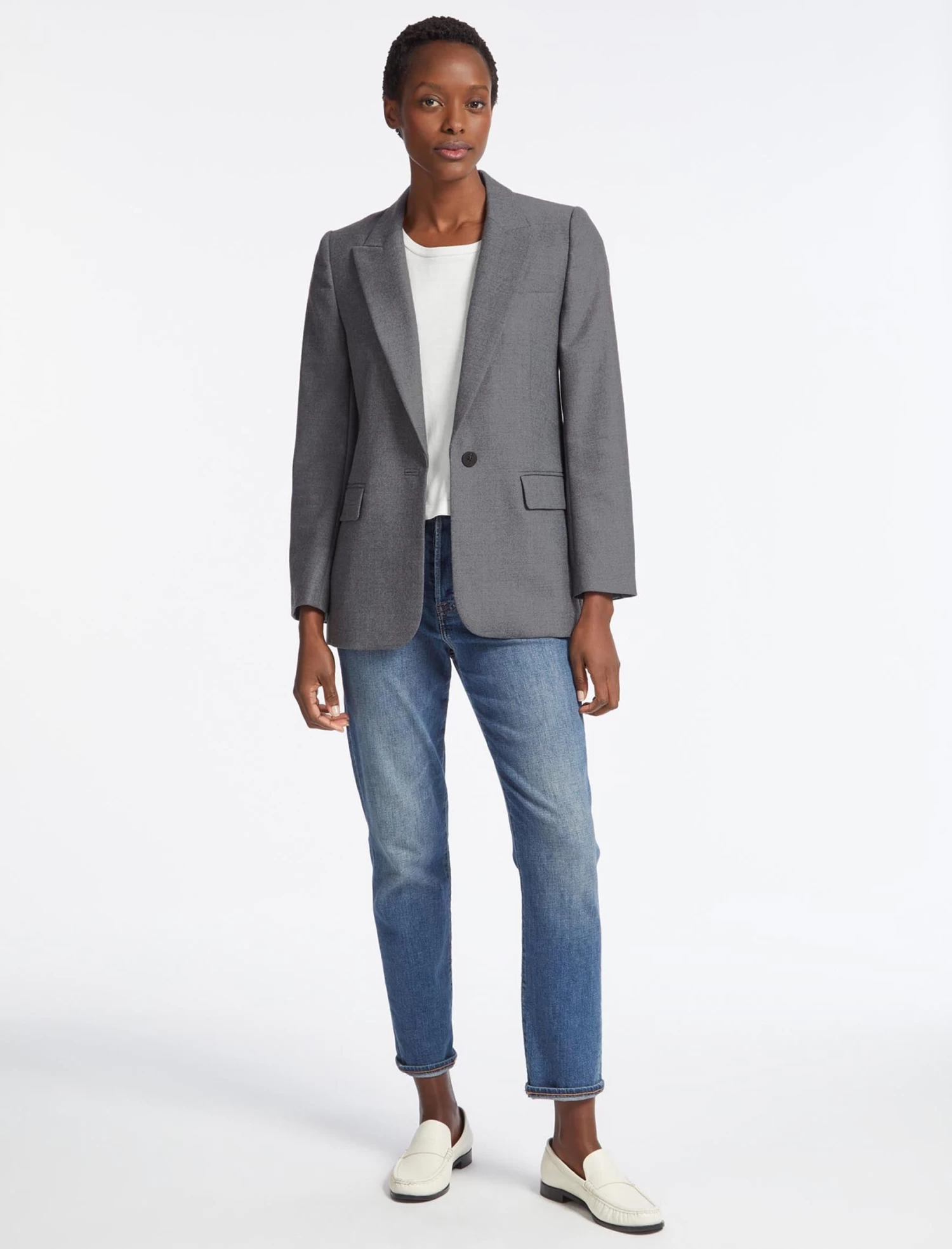 Jordan Stretch Wool Blazer - Mid Grey - Image 5