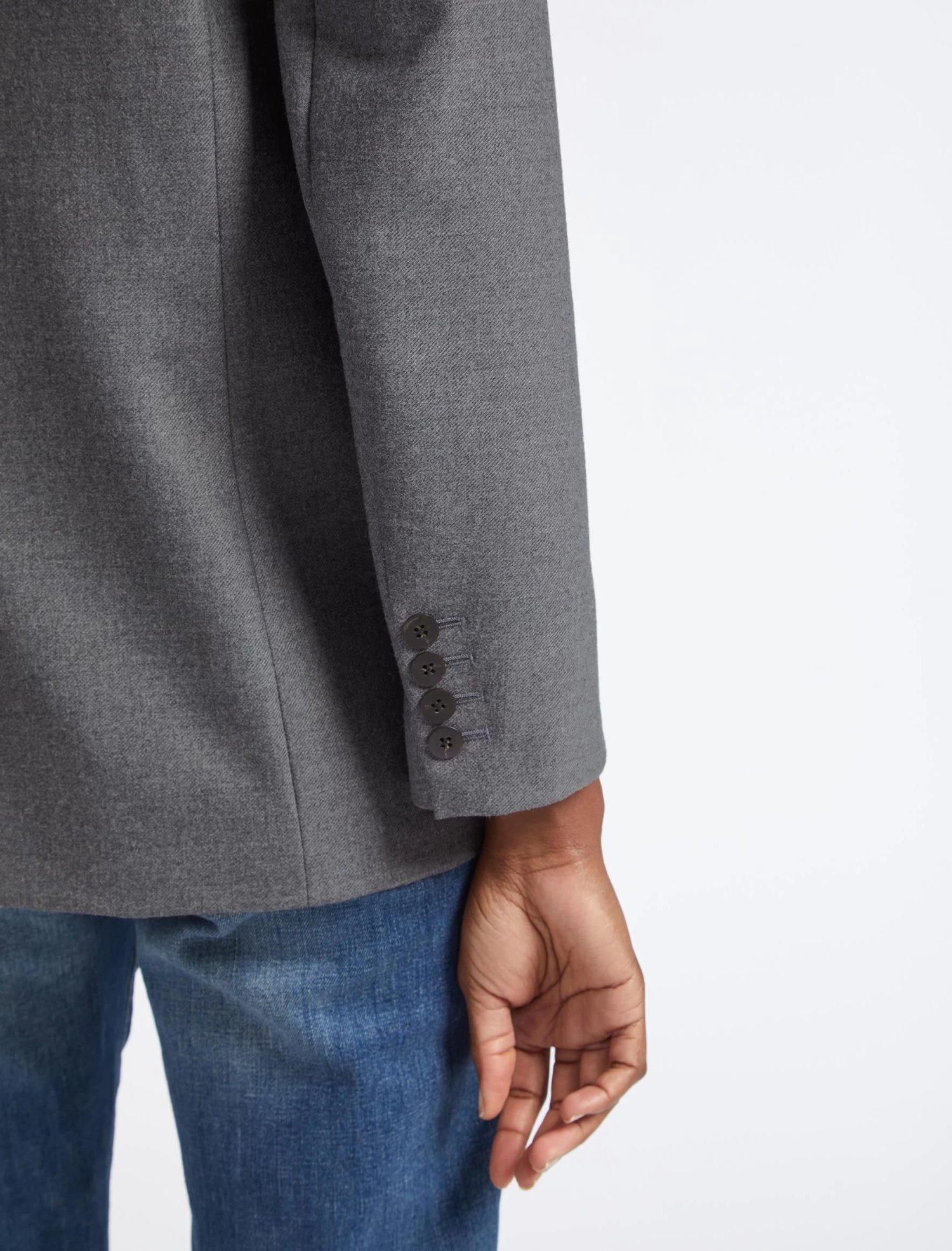 Jordan Stretch Wool Blazer - Mid Grey - Image 3