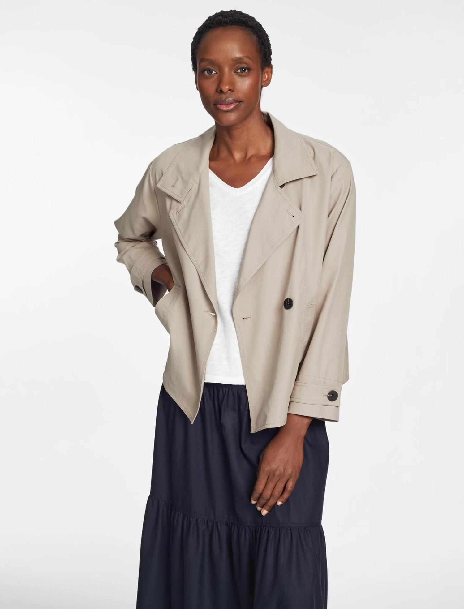 Rory Cotton Twill Jacket - Beige - Image 4