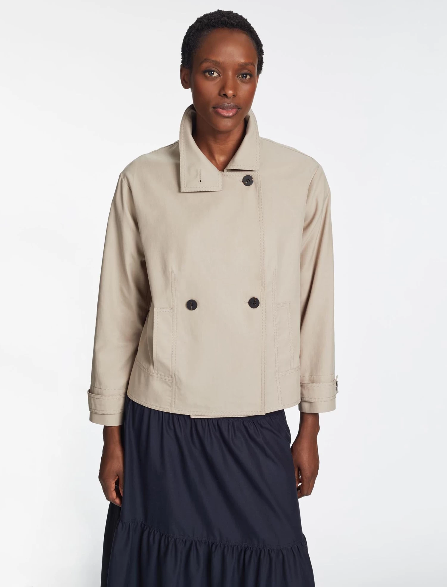 Rory Cotton Twill Jacket - Beige - Image 5