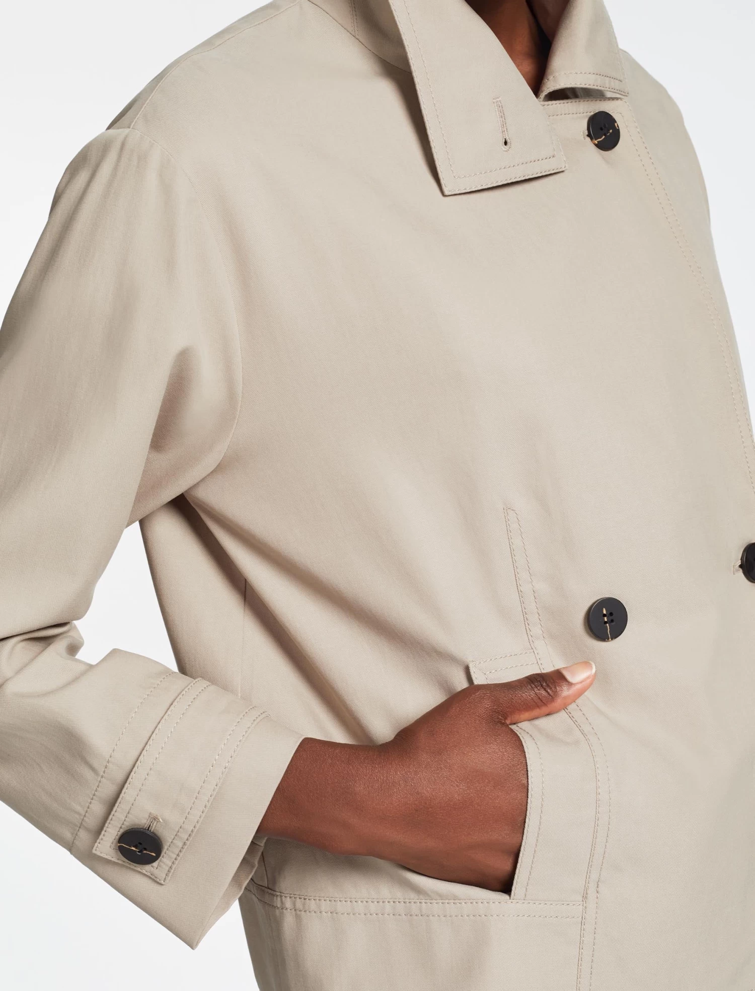 Rory Cotton Twill Jacket - Beige - Image 2