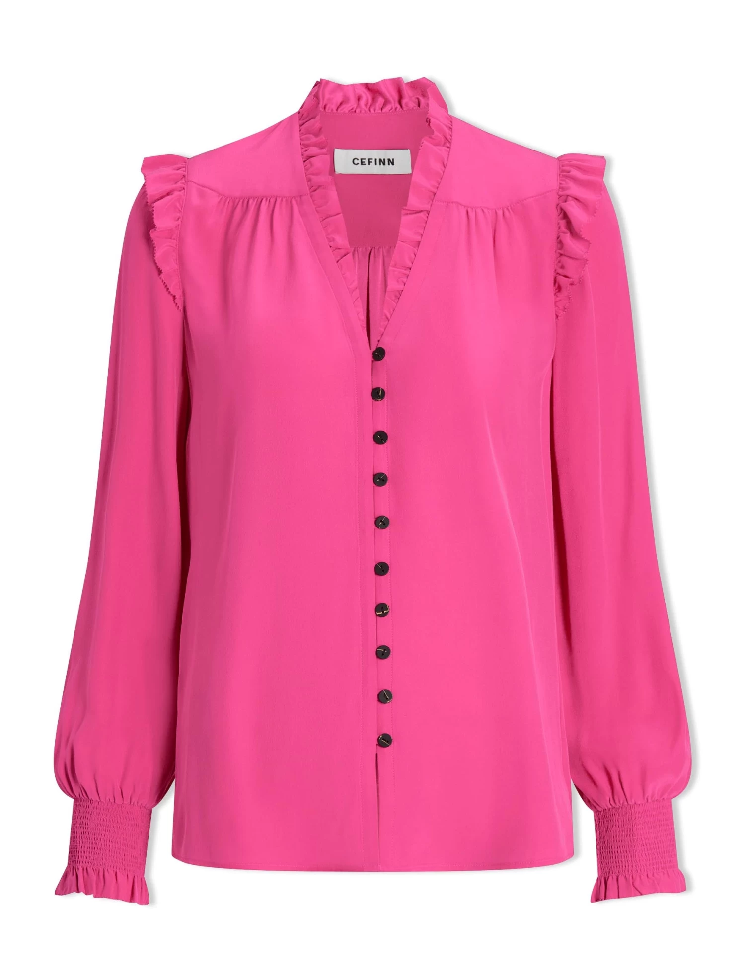 Stella Silk Shirt - Hot Pink - Image 8