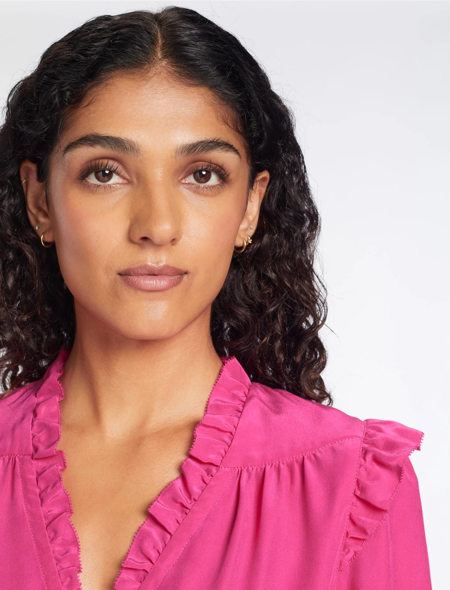 Stella Silk Shirt - Hot Pink - Image 4