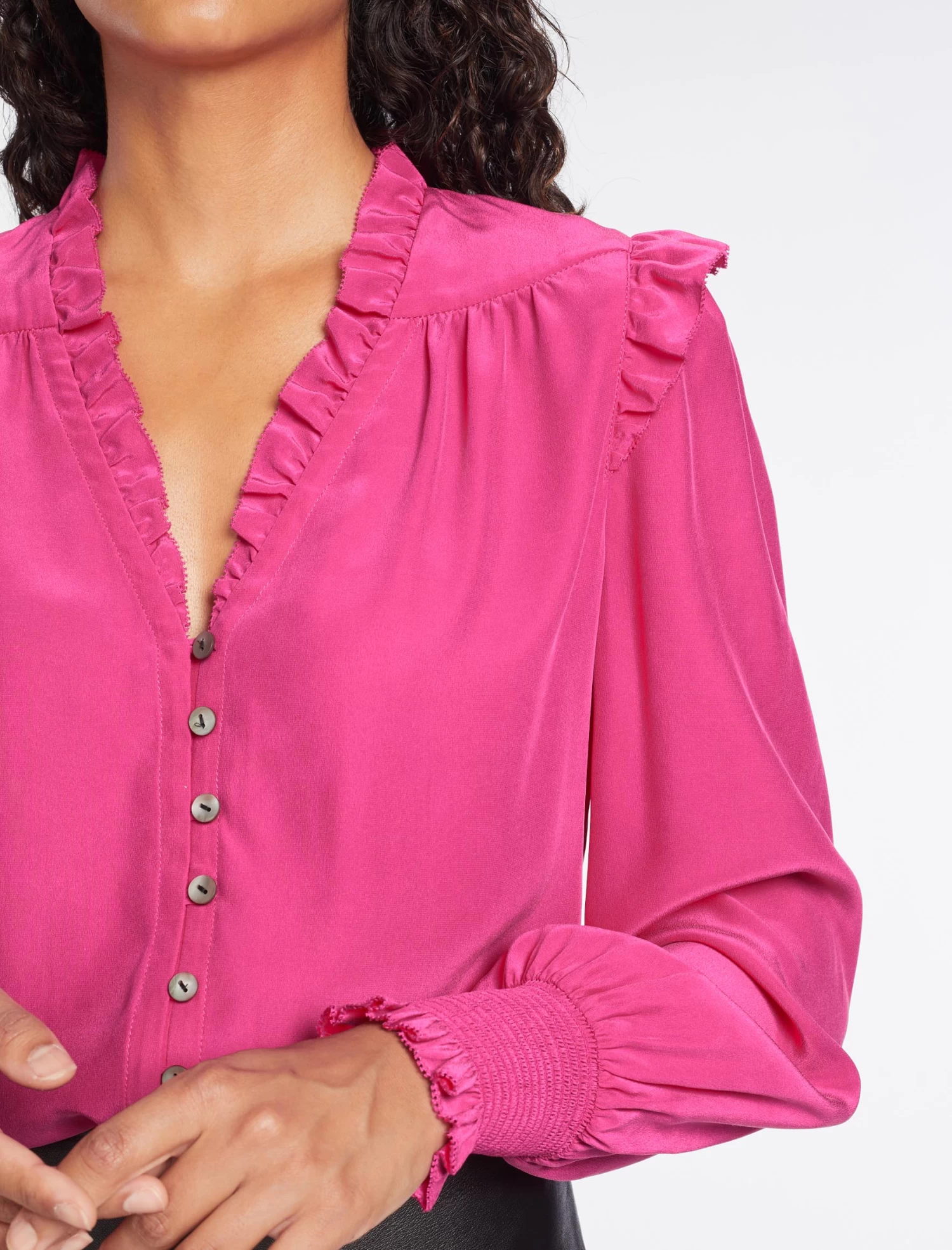 Stella Silk Shirt - Hot Pink - Image 2