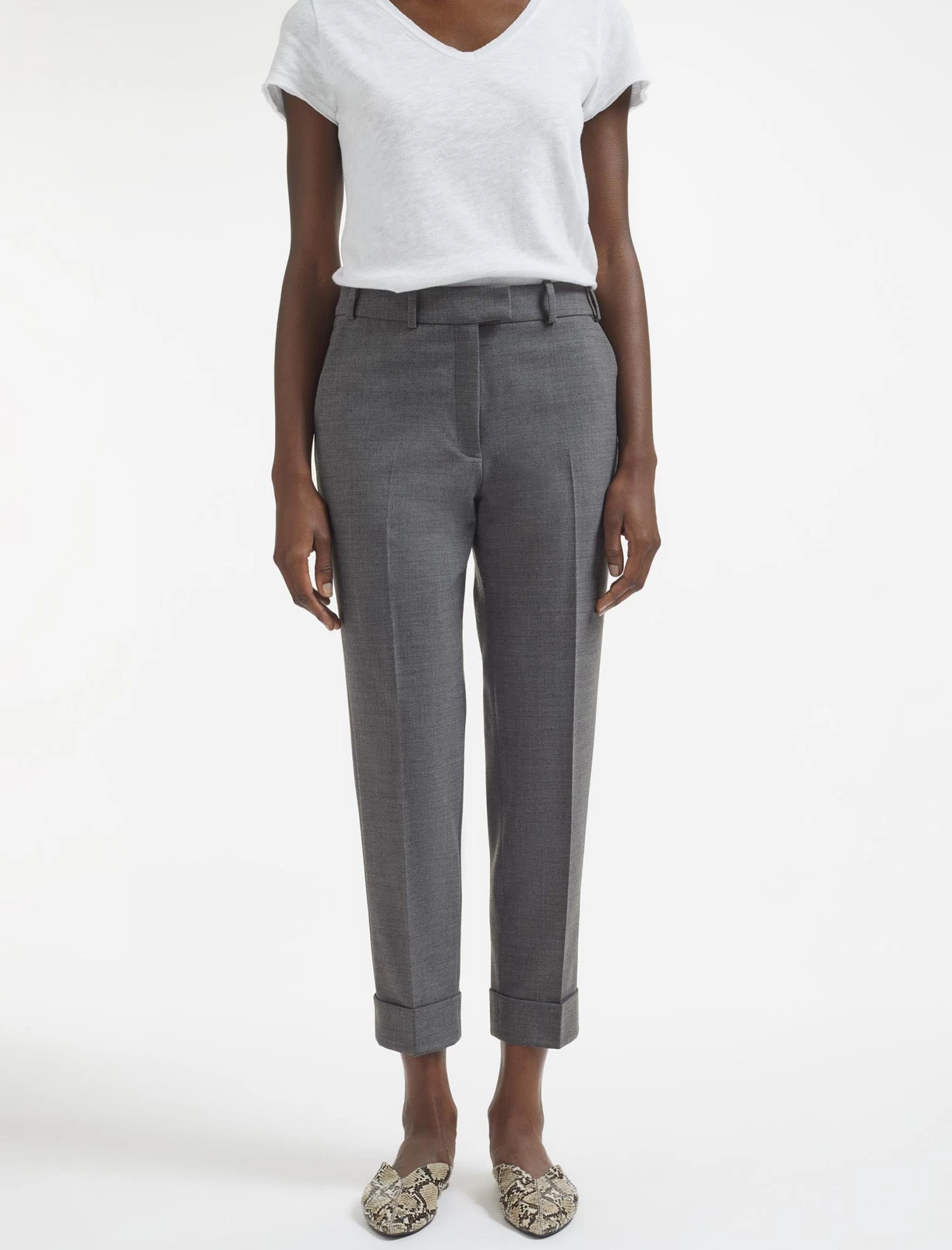 Clement New Wool Turn Up Trouser - Mid Grey - Image 2