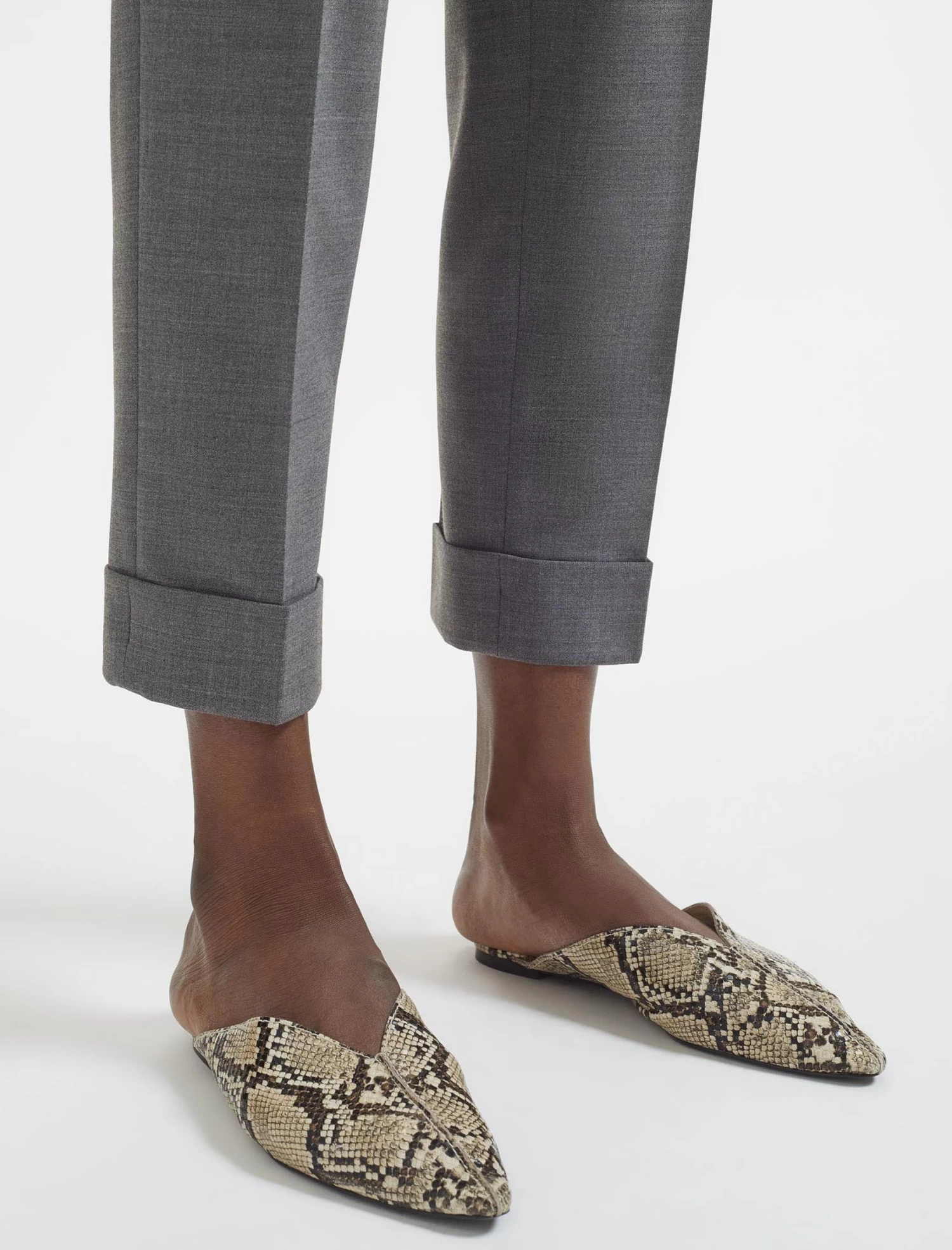 Clement New Wool Turn Up Trouser - Mid Grey - Image 4