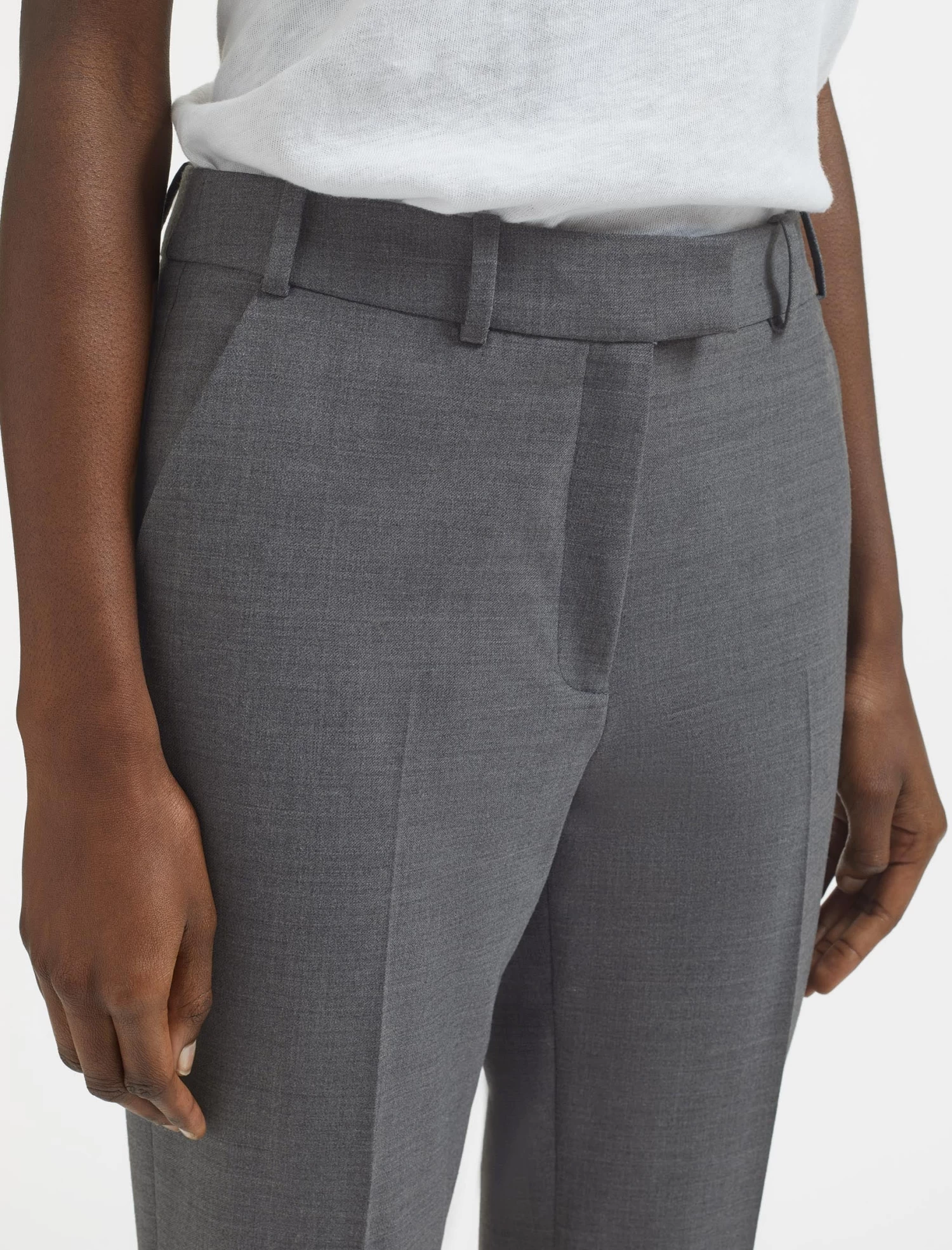 Clement New Wool Turn Up Trouser - Mid Grey - Image 3
