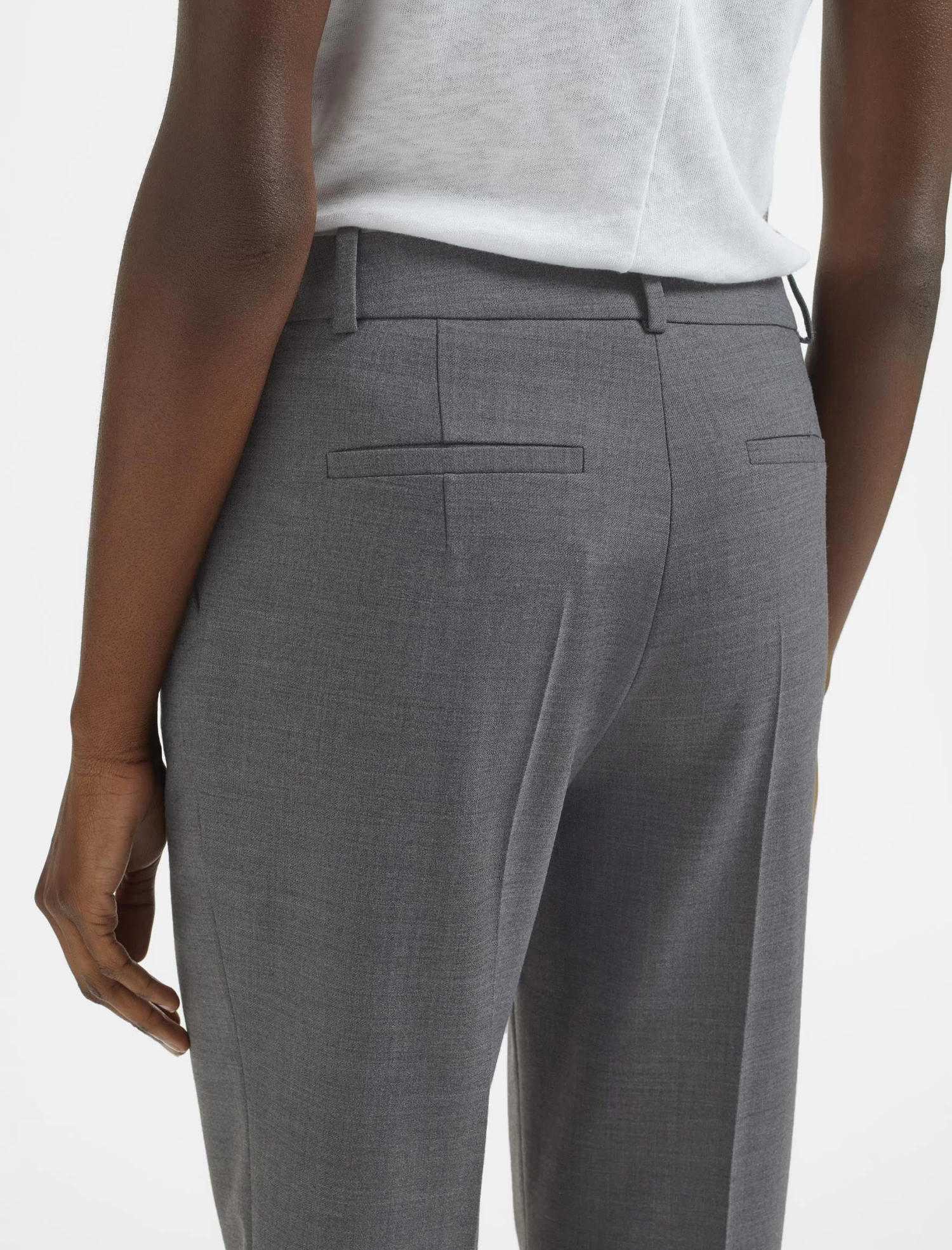 Clement New Wool Turn Up Trouser - Mid Grey - Image 5