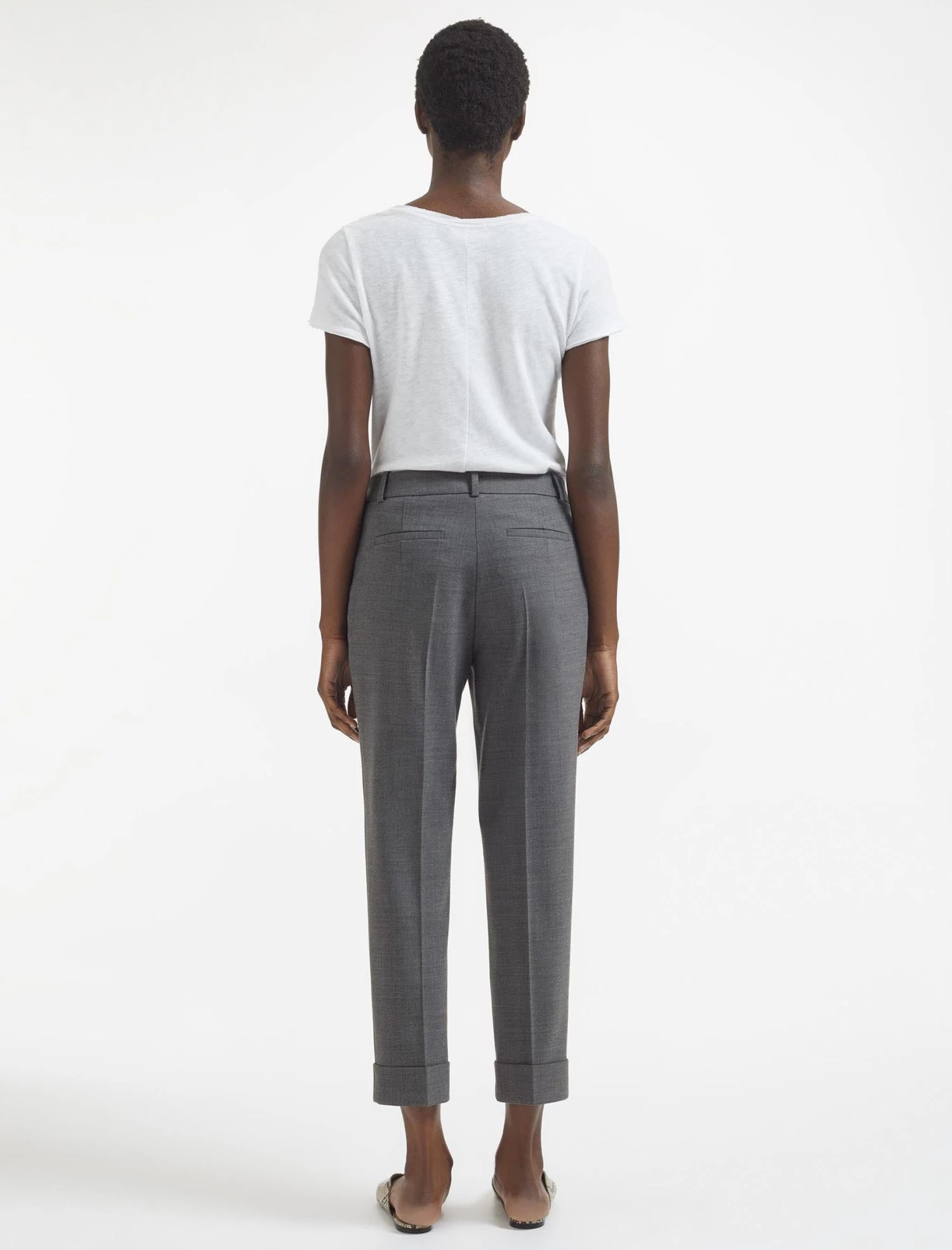 Clement New Wool Turn Up Trouser - Mid Grey - Image 6