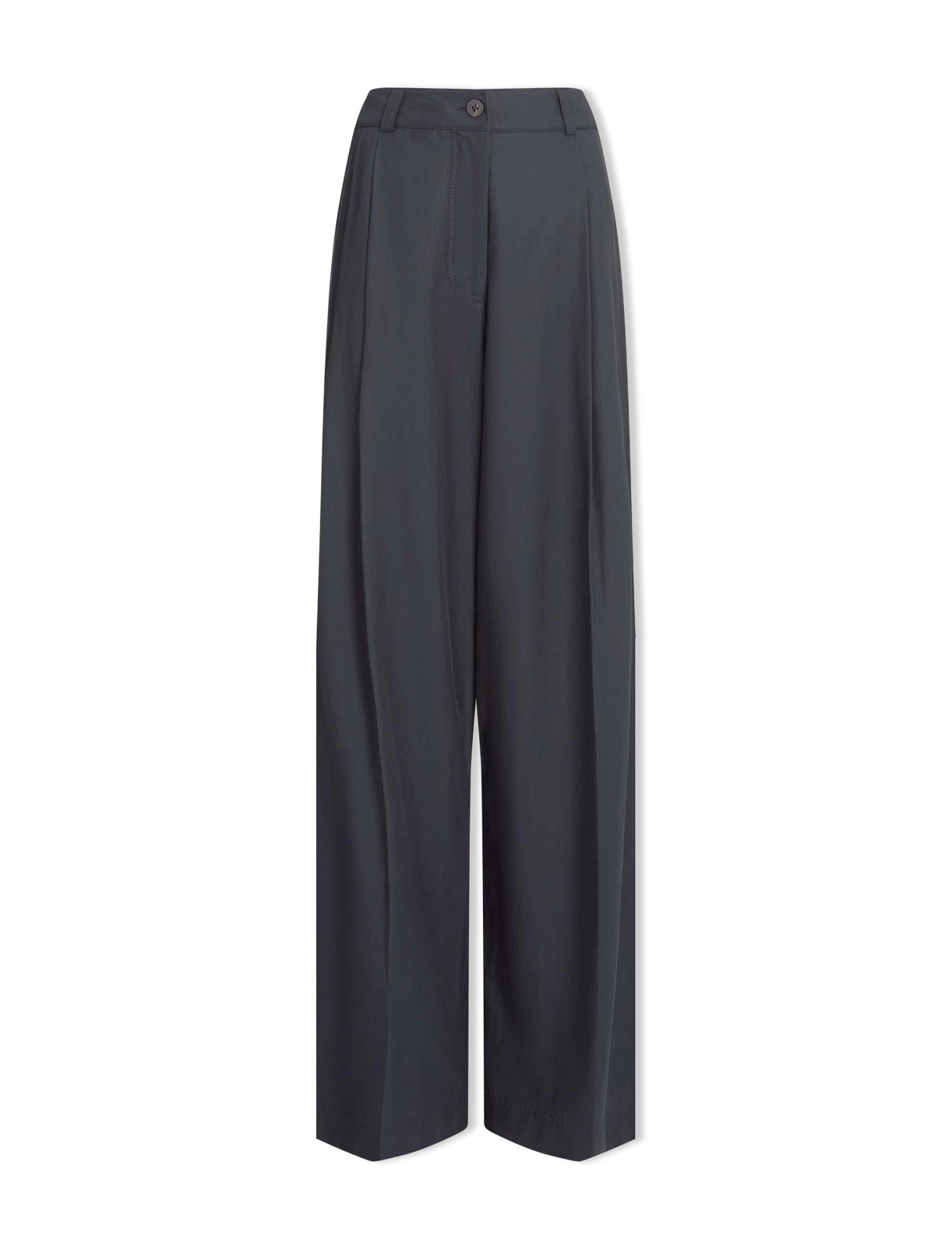 Tamara Cotton Twill Wide Leg Trouser - Navy - Image 7