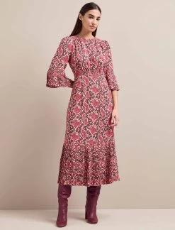 Tibi Maxi Dress - Pink Snakeskin Print