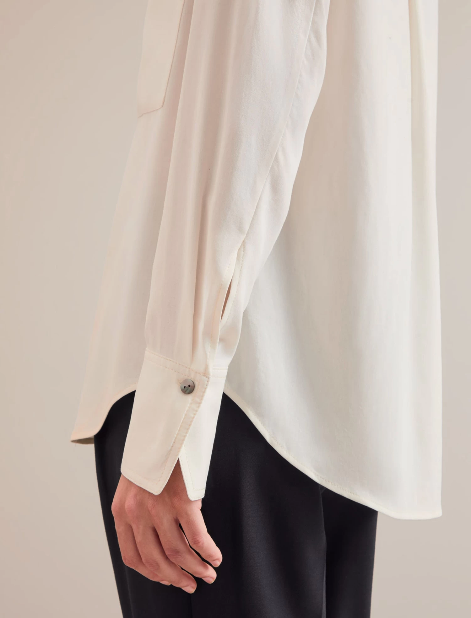 Spencer Silk Shirt - Cream - Image 5