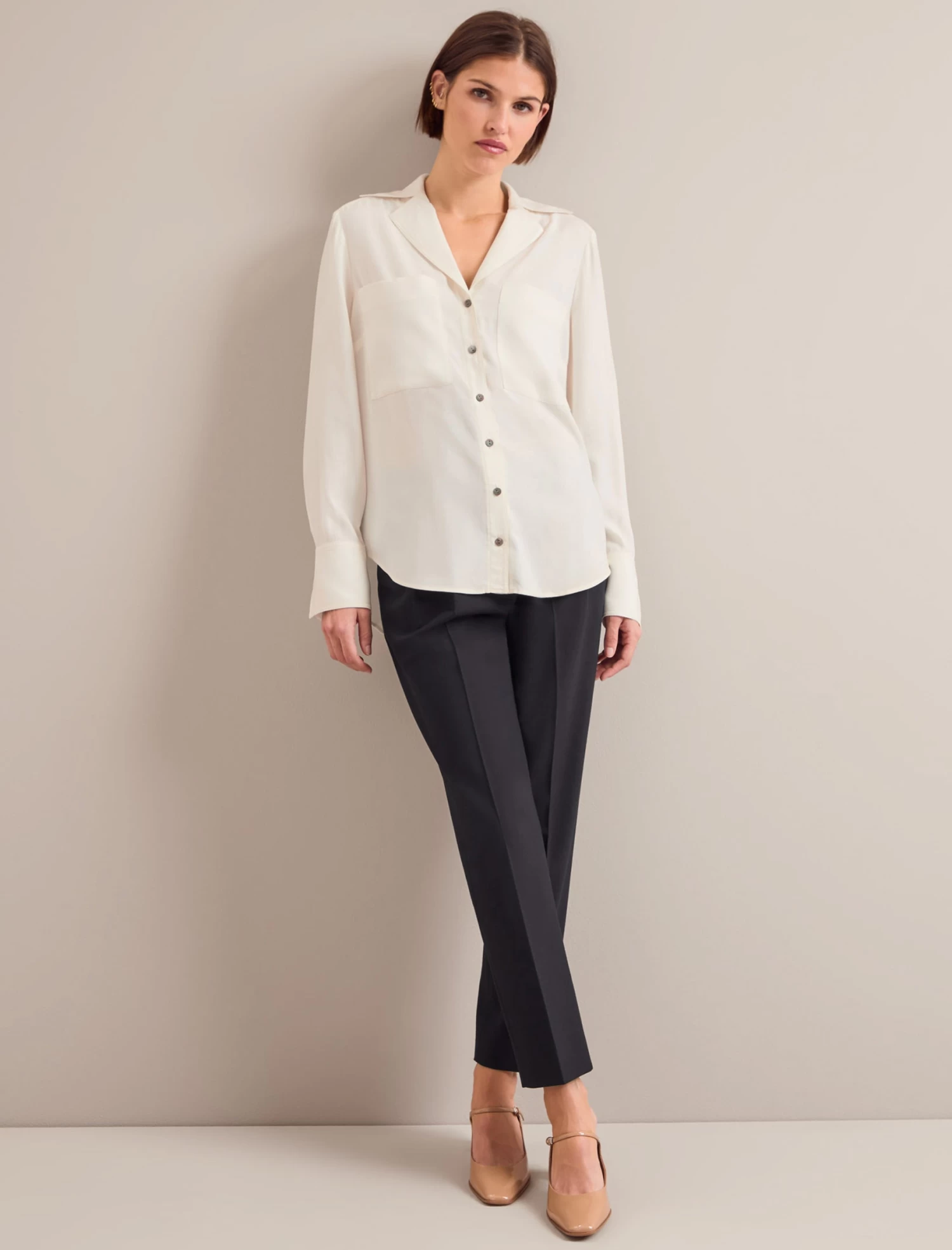 Spencer Silk Shirt - Cream - Image 4