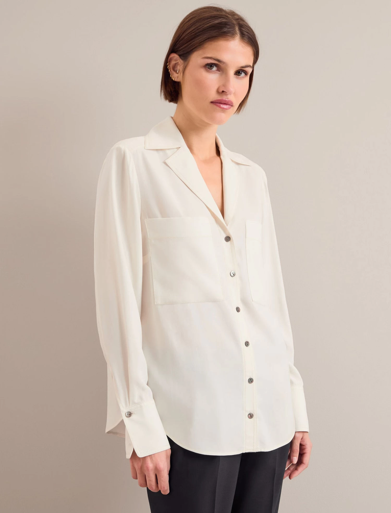 Spencer Silk Shirt - Cream - Image 3