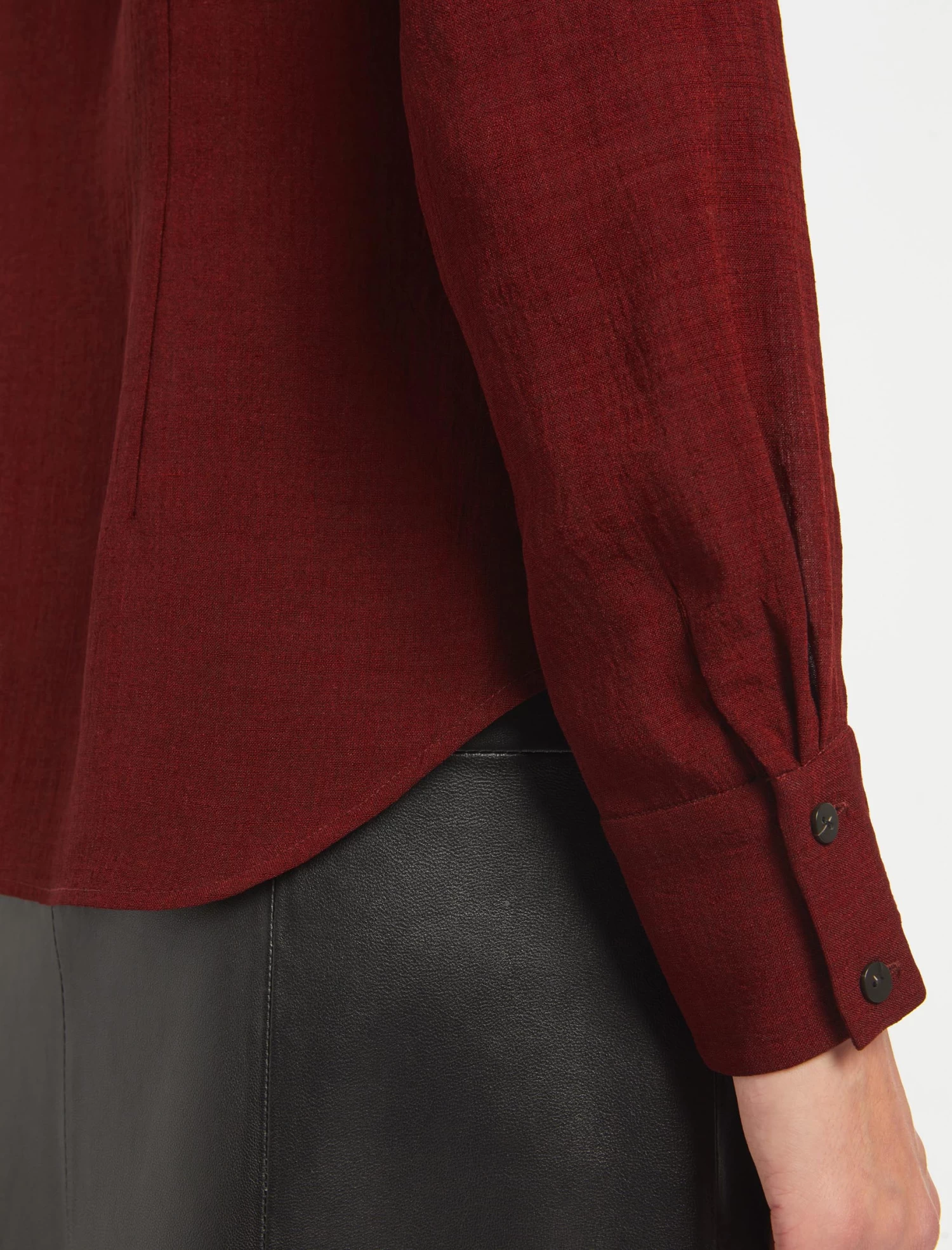 Riley Funnel Neck Blouse - Dark Red - Image 4