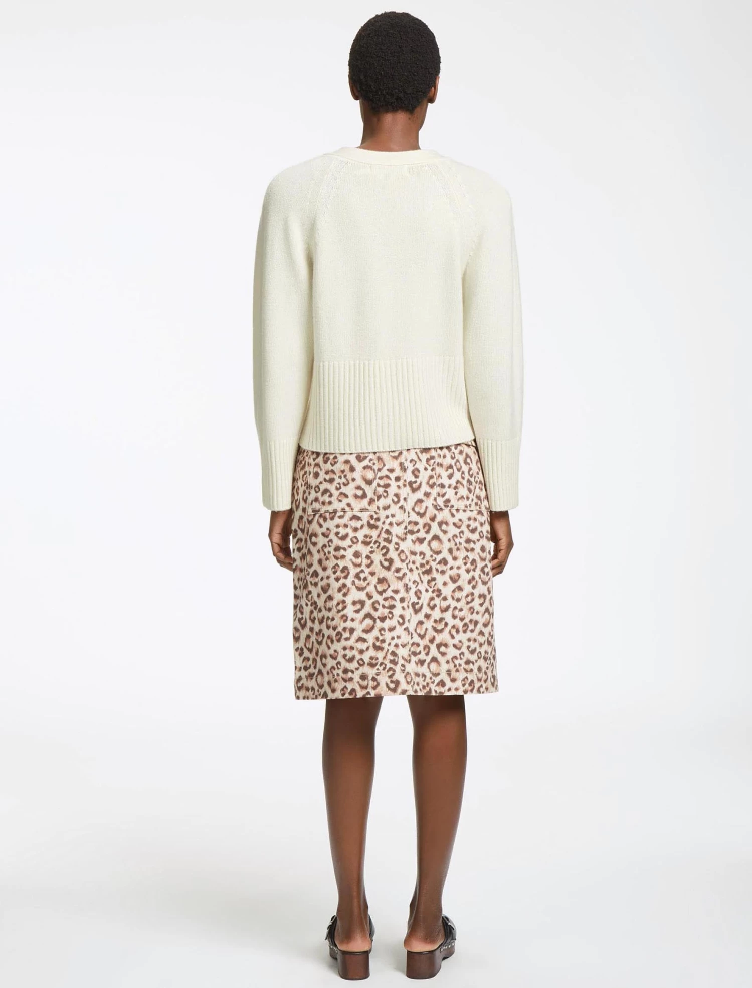 Courtney Cashmere Blend Cardigan - Cream - Image 4