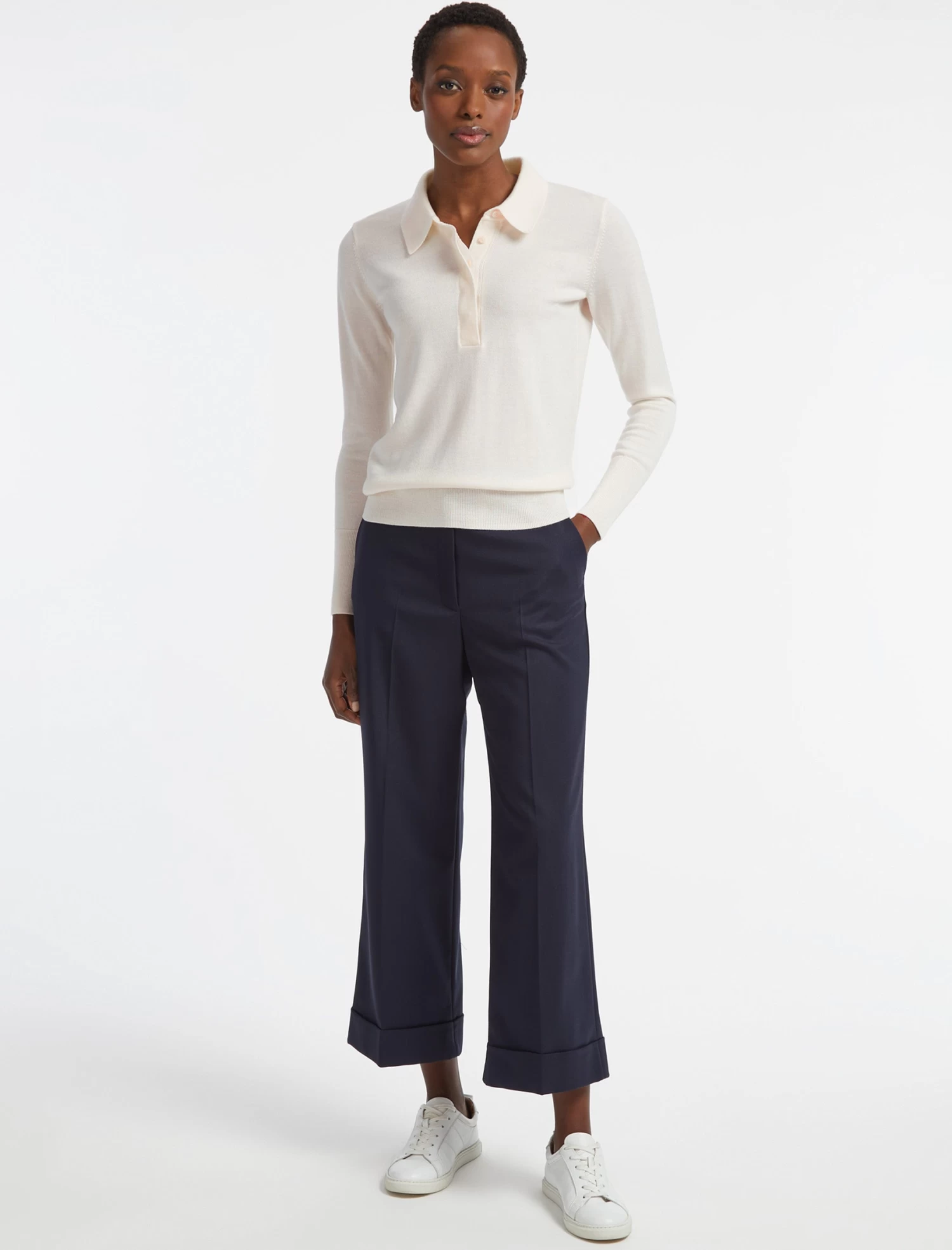 Josie Wool Collared Jumper - Cream - Image 2