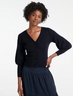 Eva Wool Cardigan - Navy