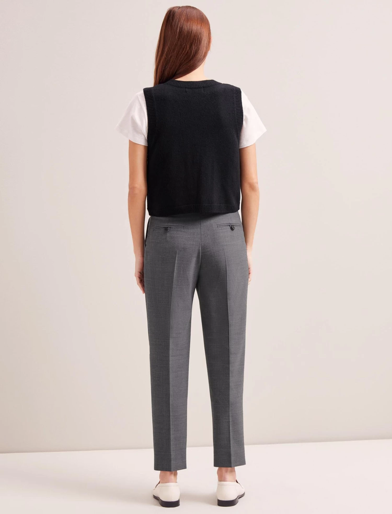 Wesley Cashmere Blend V Neck Waistcoat - Black - Image 6