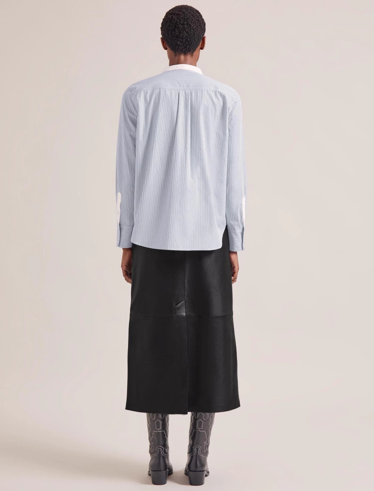 Sefton Organic Cotton Shirt - Blue White Stripe - Image 6