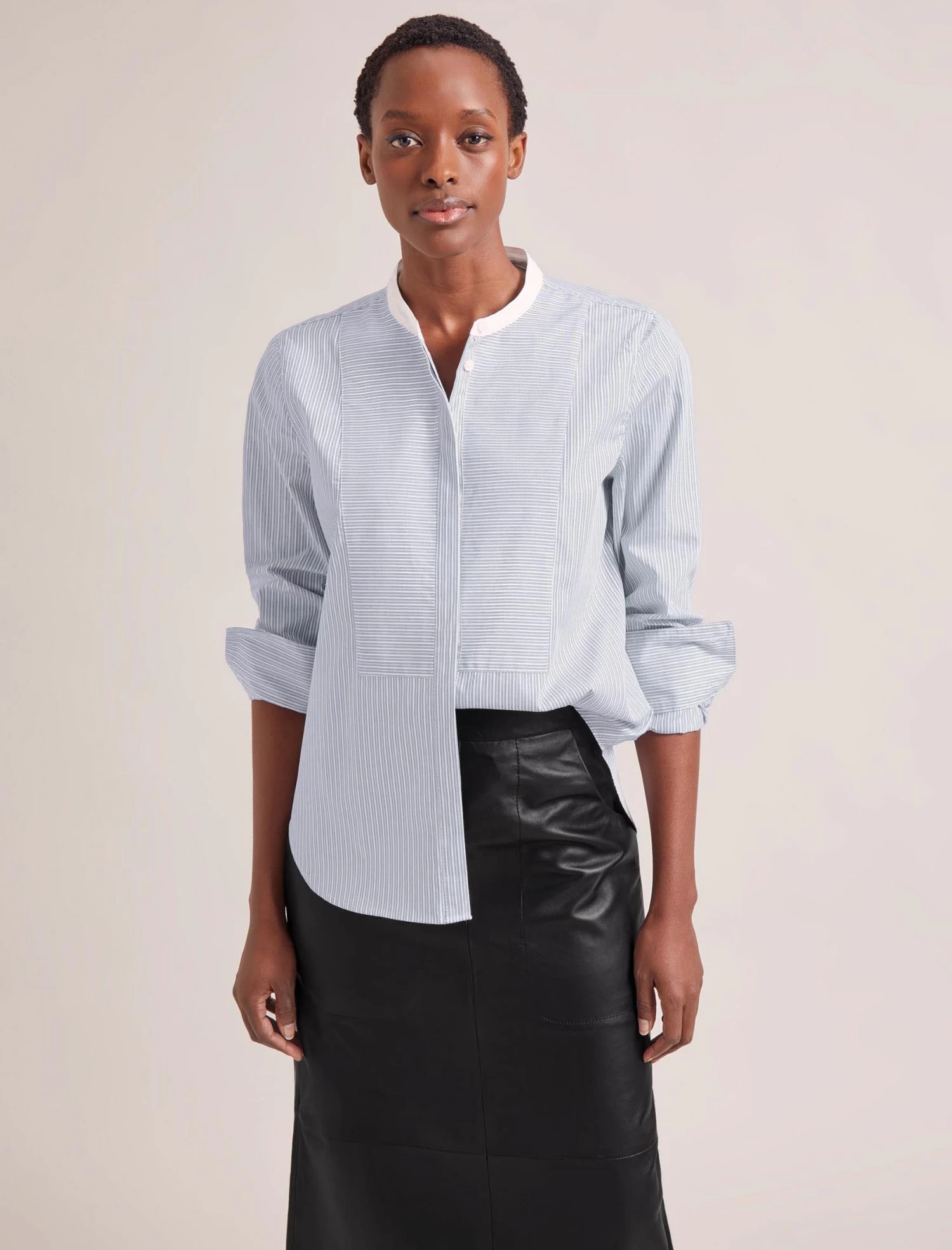 Sefton Organic Cotton Shirt - Blue White Stripe - Image 5