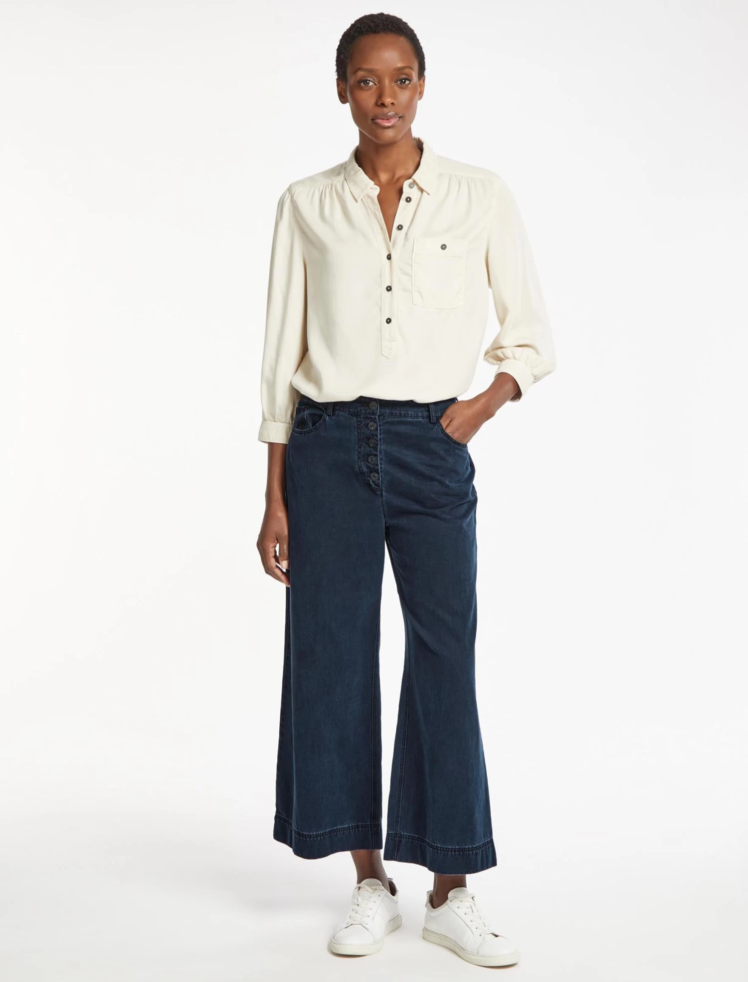 Leo Cropped Trouser - Indigo - Image 4