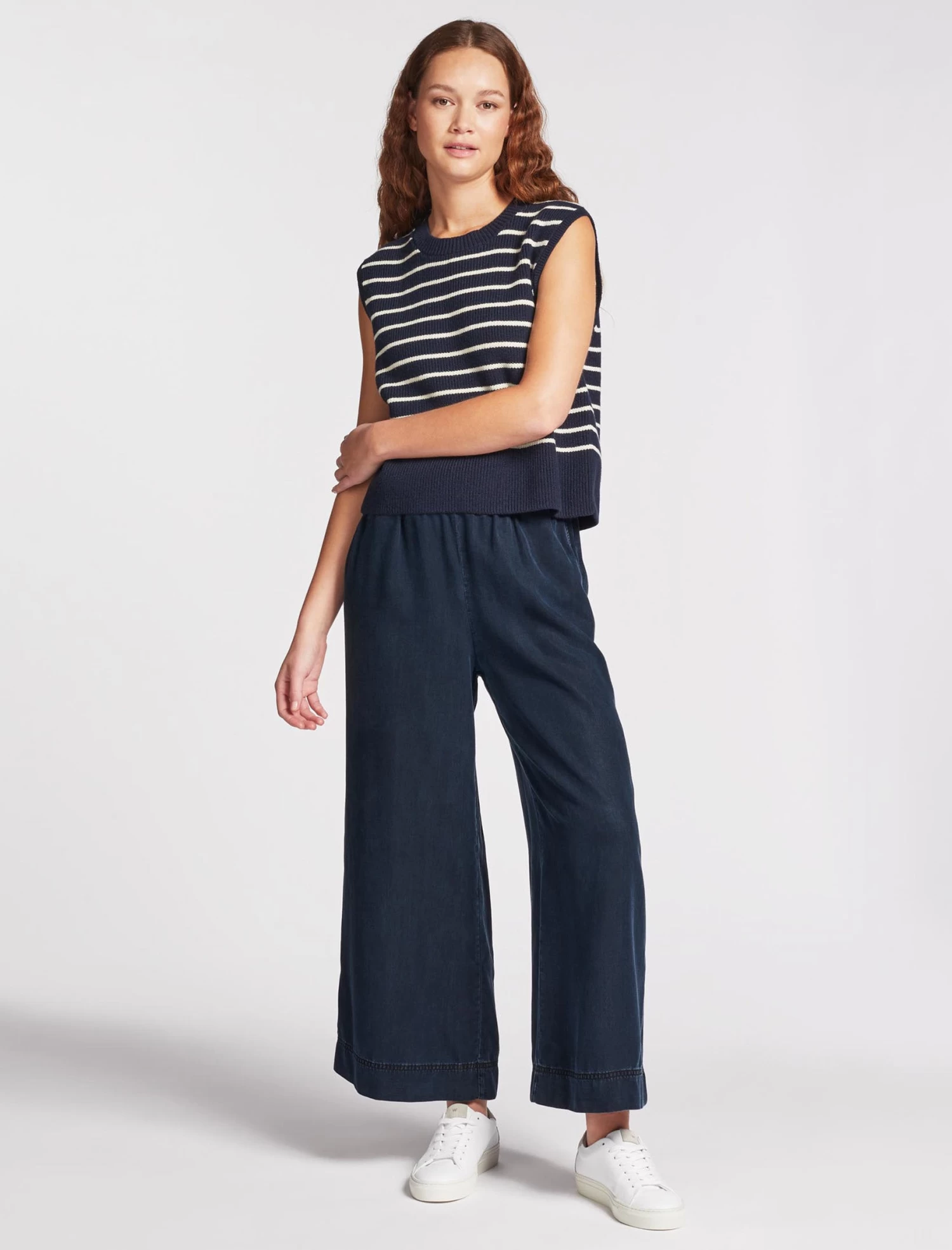 Nicki Wide Leg Trouser - Indigo