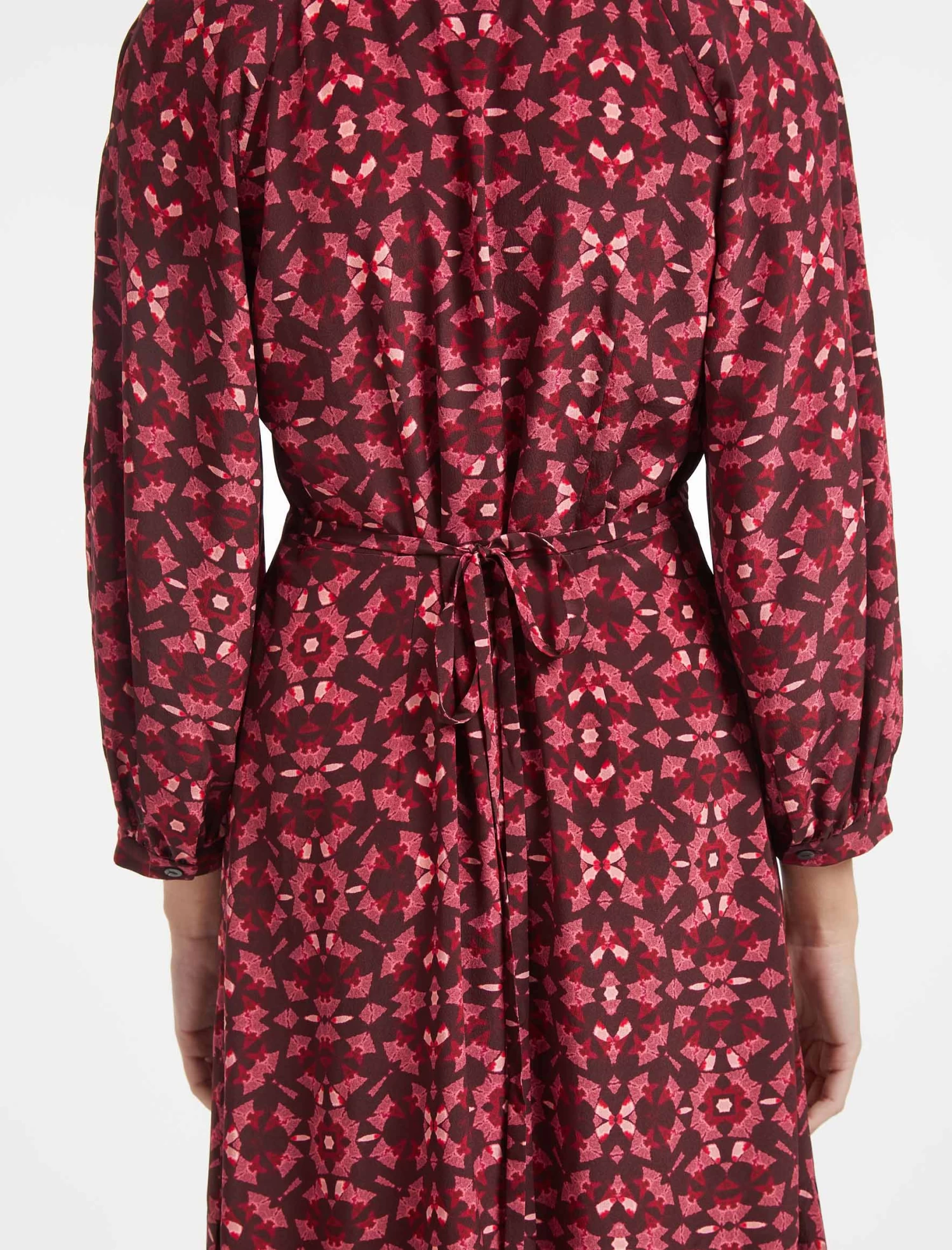 Daria Silk Midi Dress - Rose Shibori Print - Image 3
