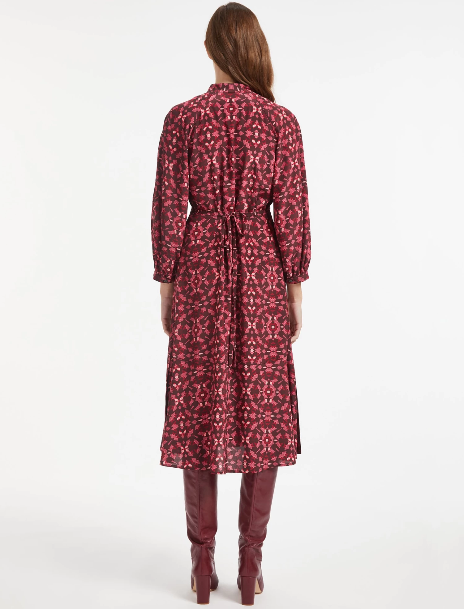 Daria Silk Midi Dress - Rose Shibori Print - Image 5