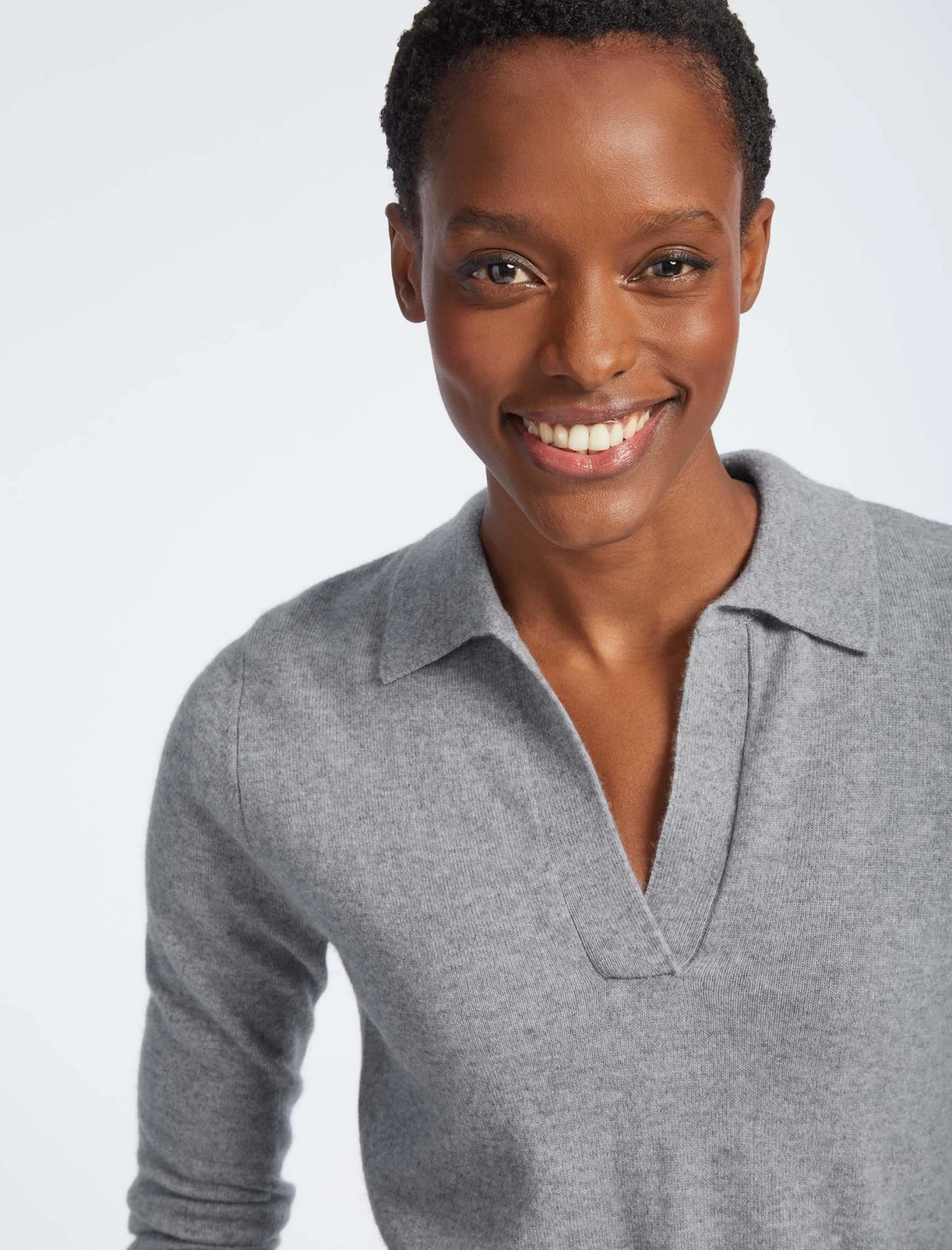 Gillian Cashmere Jumper - Light Grey - Image 3