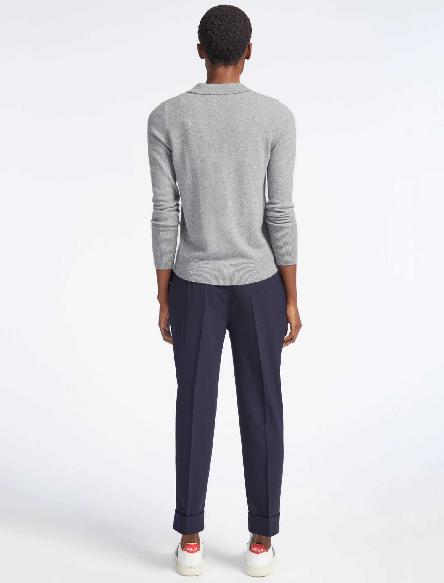 Gillian Cashmere Jumper - Light Grey - Image 4