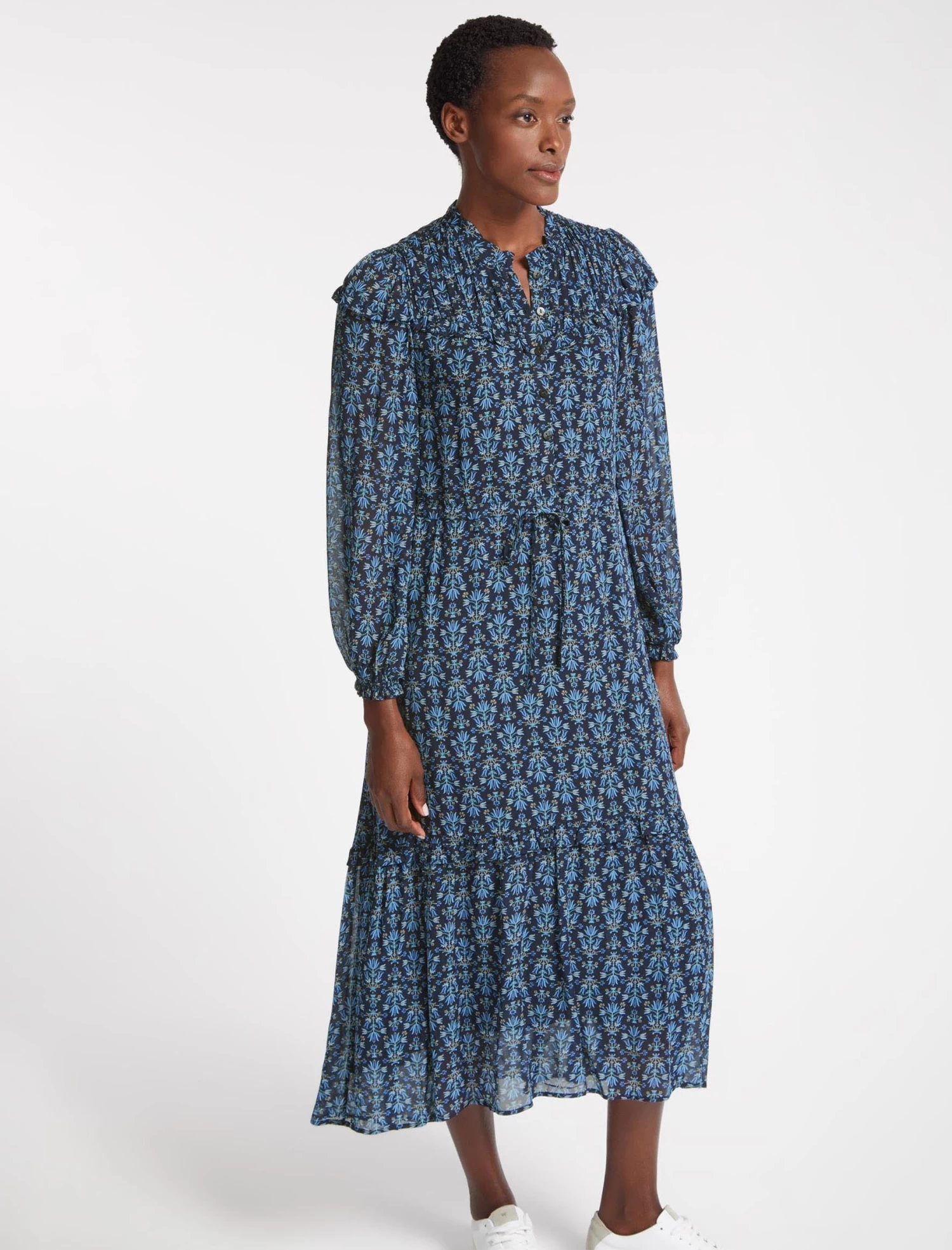 Isla Maxi Dress - Blue Folk Floral Print - Image 3