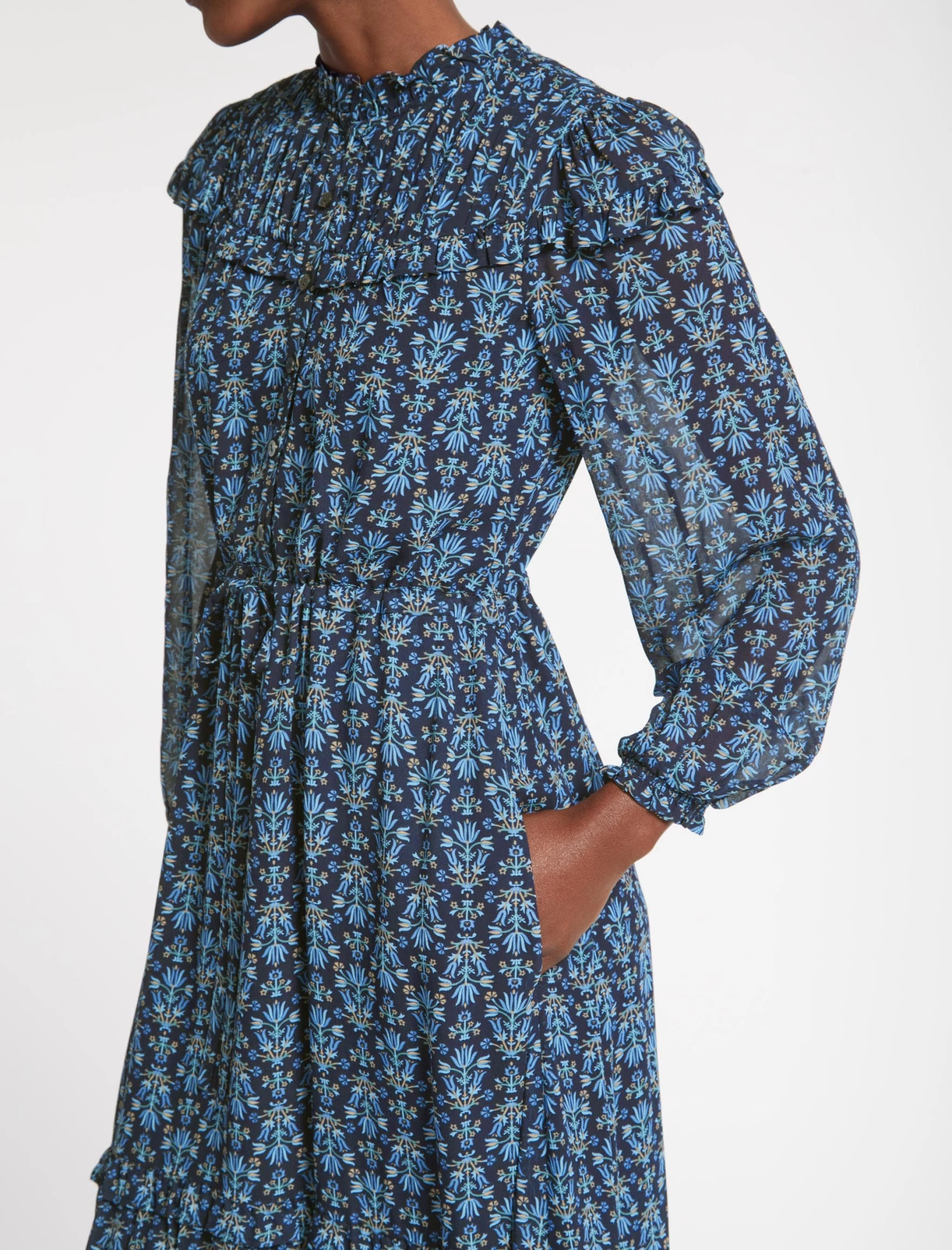 Isla Maxi Dress - Blue Folk Floral Print - Image 2