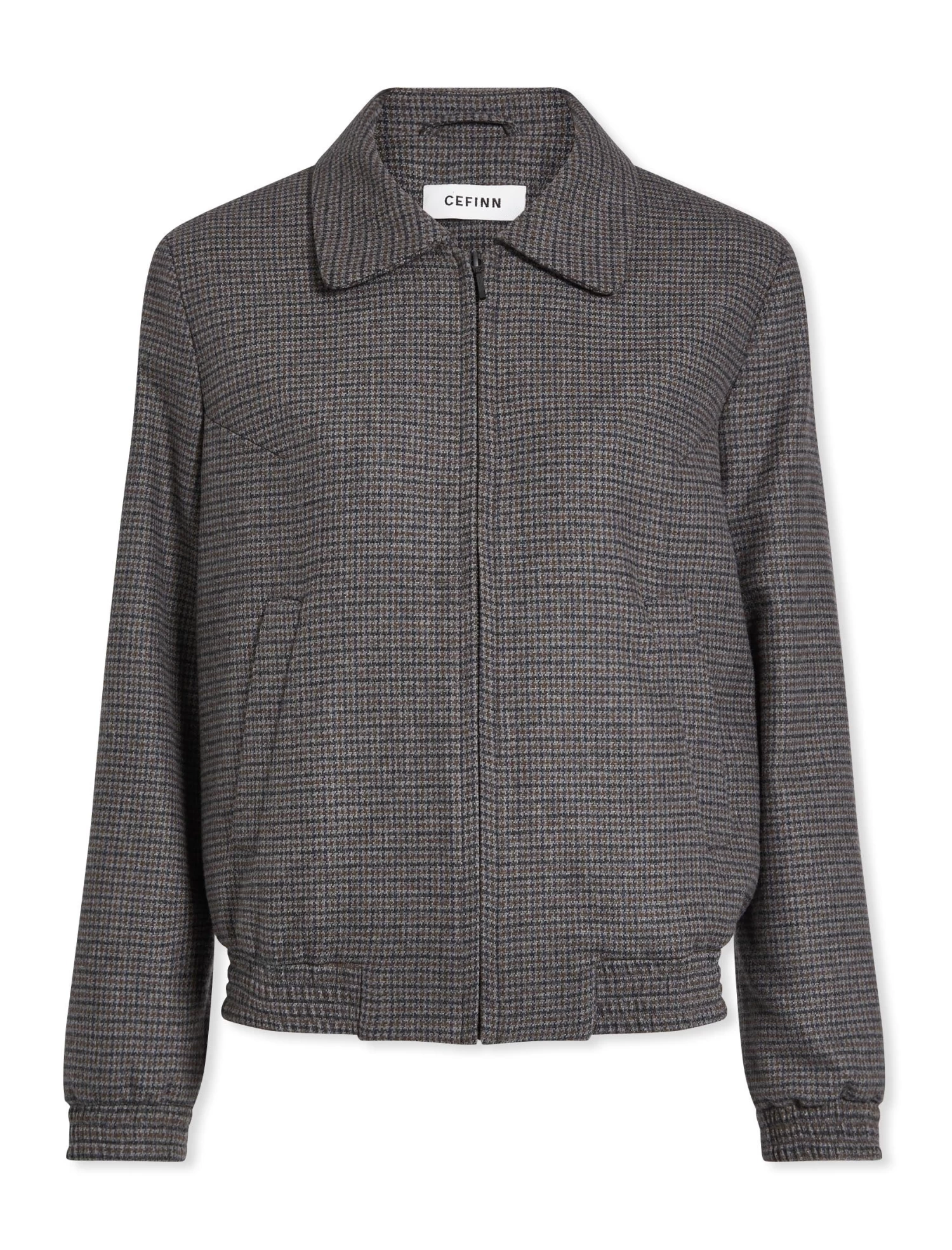 Lexi Wool Bomber Jacket - Charcoal Navy Black Check - Image 9