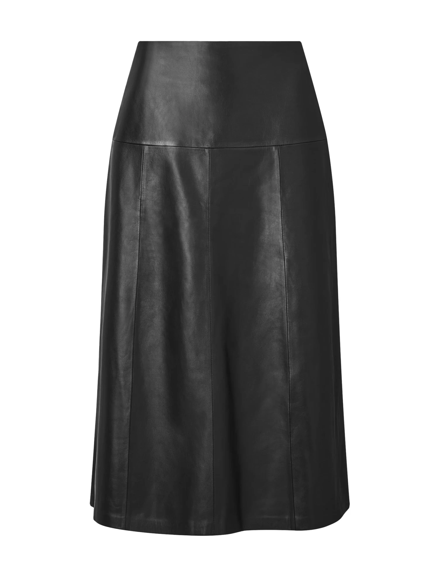 Tiana Leather Midi Skirt - Black - Image 5