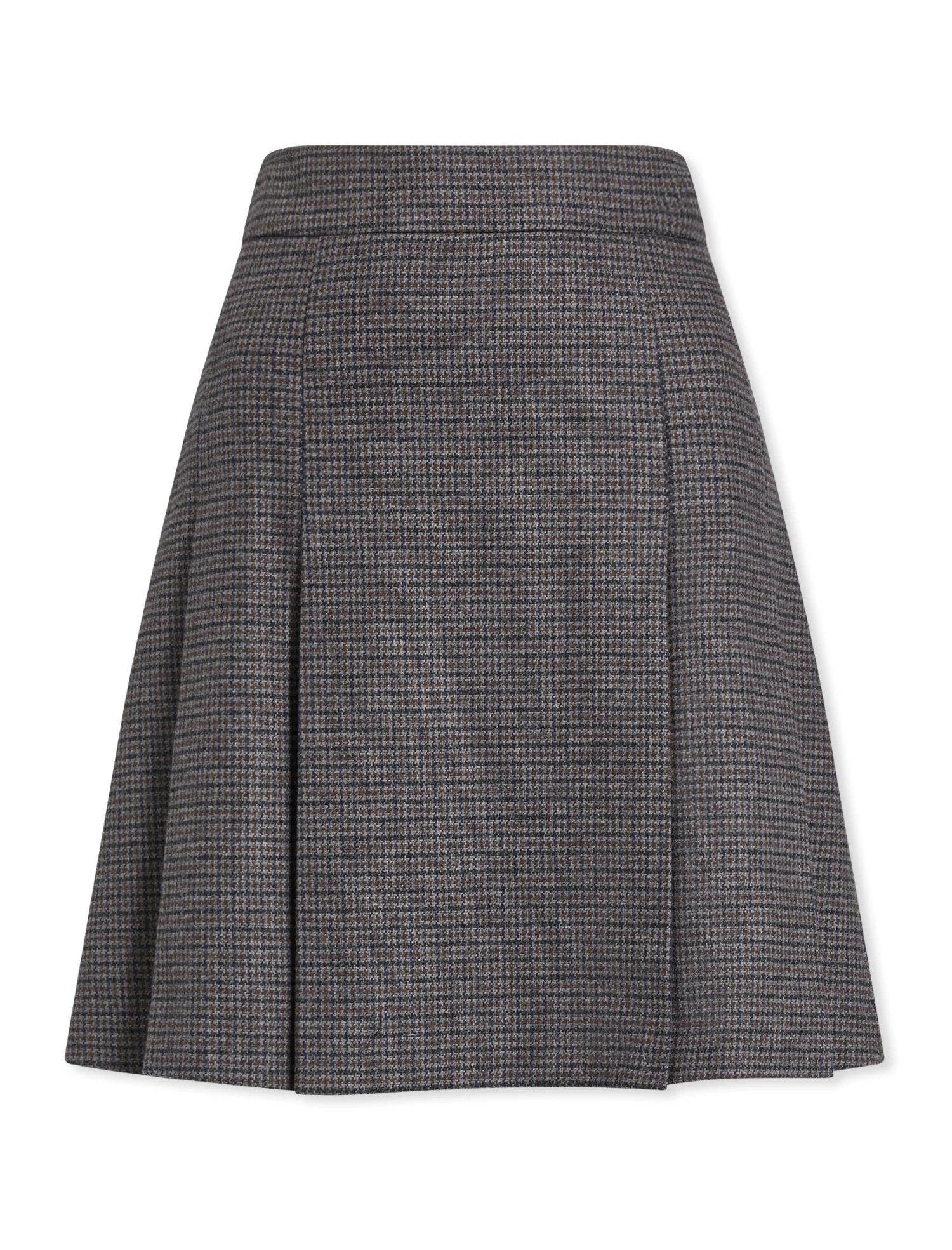 Celina Wool Short Skirt - Charcoal Navy Black Check - Image 9