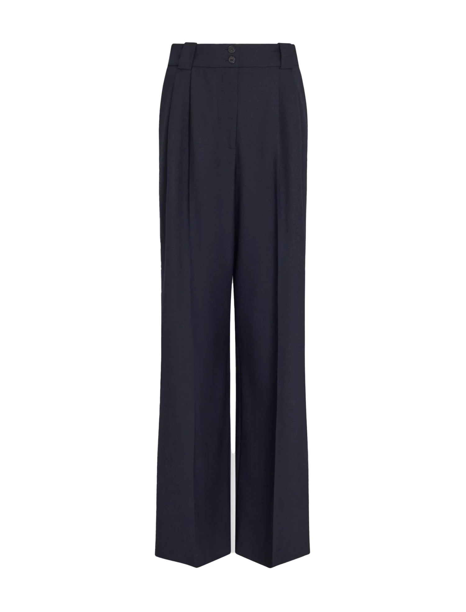 Margot New Wool Wide Leg Trouser - Navy - Image 12
