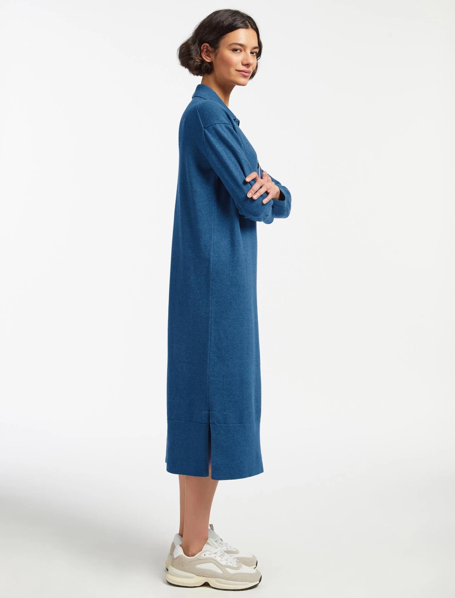 Eleanor Wool Knit Dress - Mid Blue - Image 3