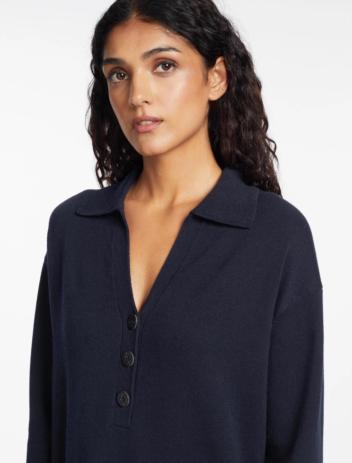 Eleanor Wool Knit Dress - Navy - Image 2