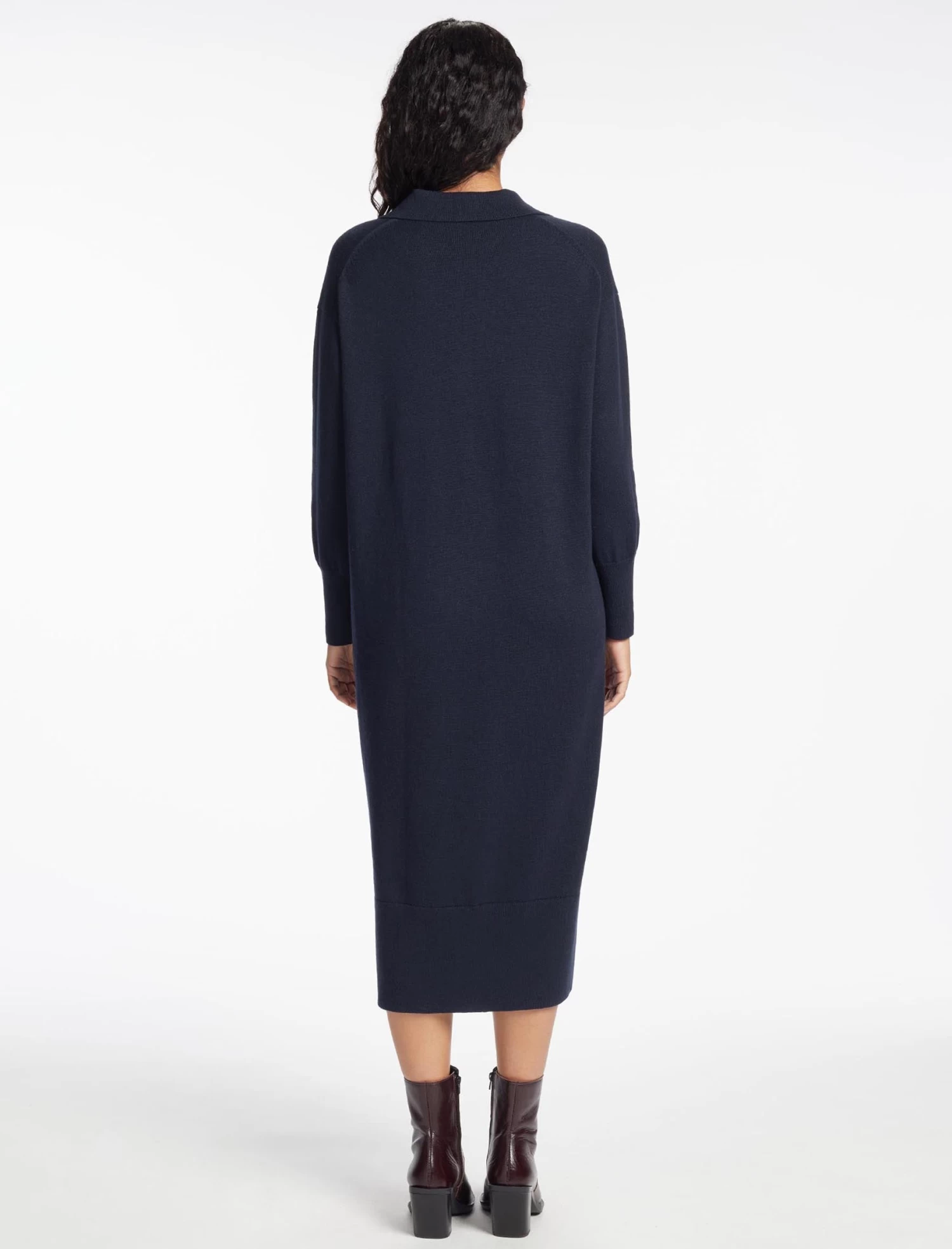 Eleanor Wool Knit Dress - Navy - Image 5
