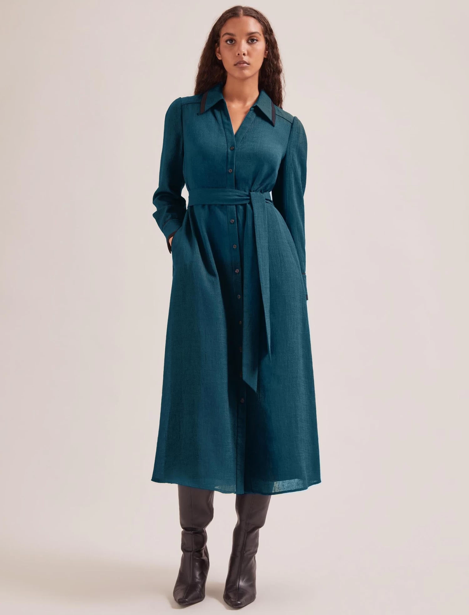 Fallon Techni Voile Maxi Dress - Petrol