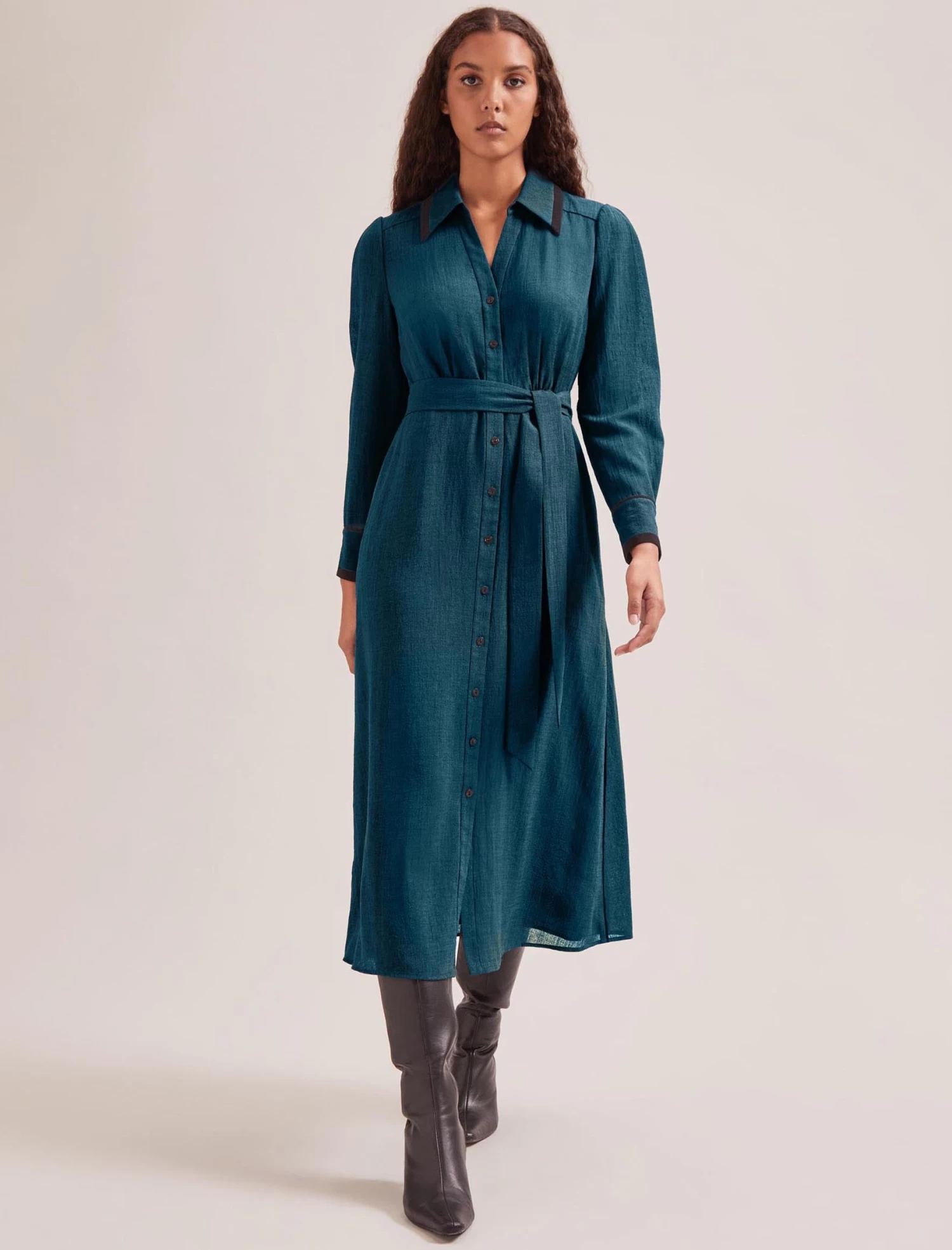 Fallon Techni Voile Maxi Dress - Petrol - Image 3