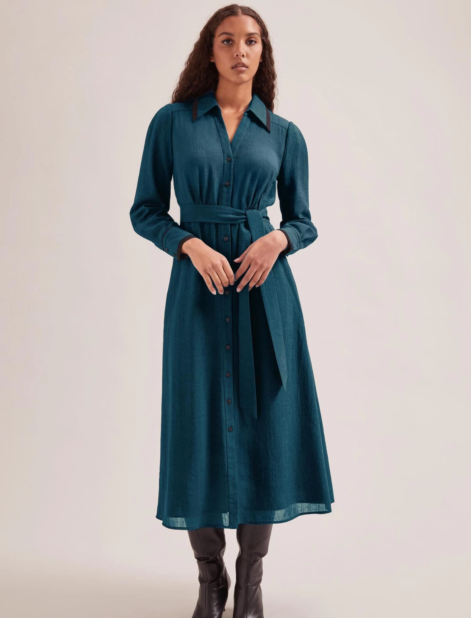 Fallon Techni Voile Maxi Dress - Petrol - Image 6