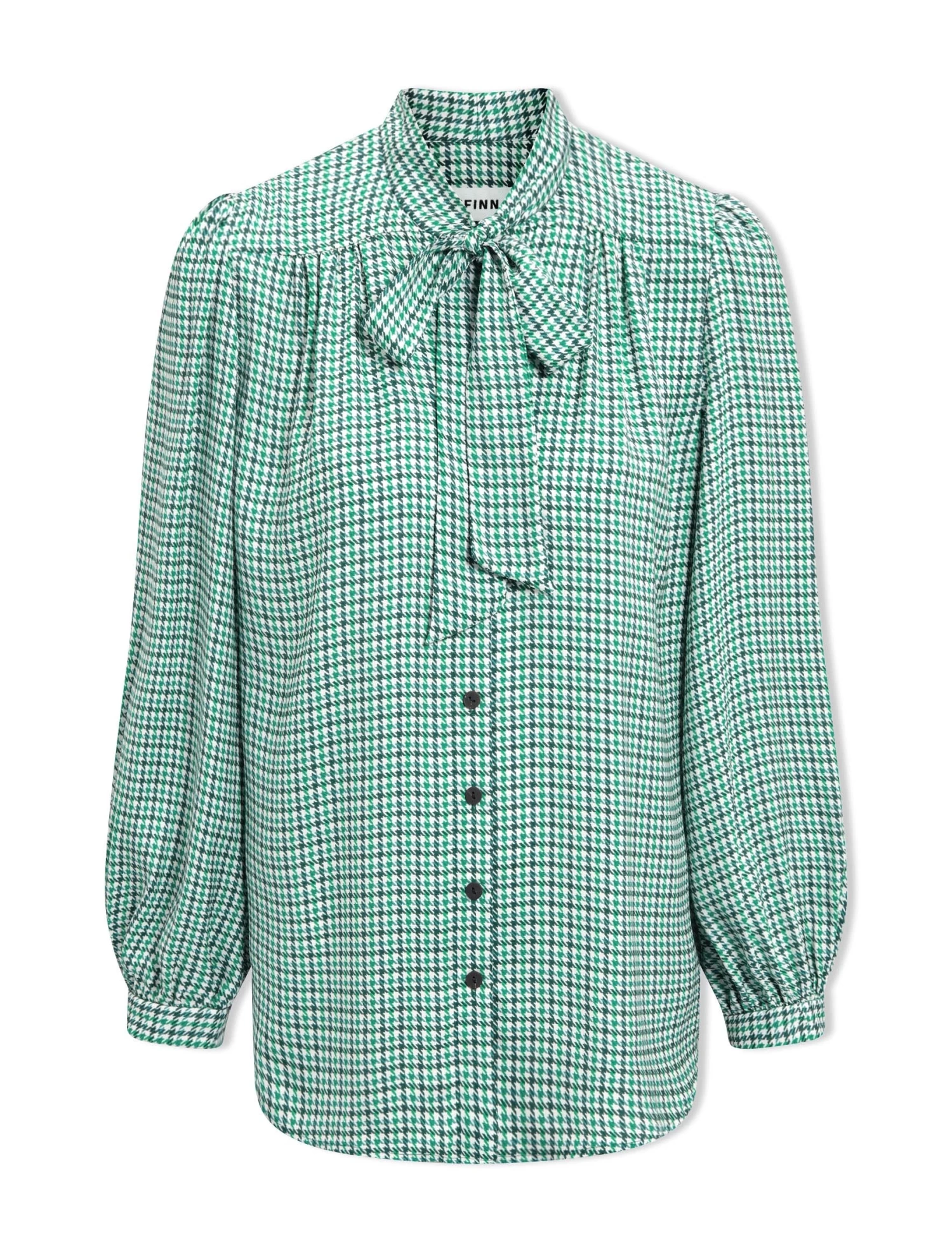 Aubrey Shirt - Ecru Green Houndstooth Print - Image 7