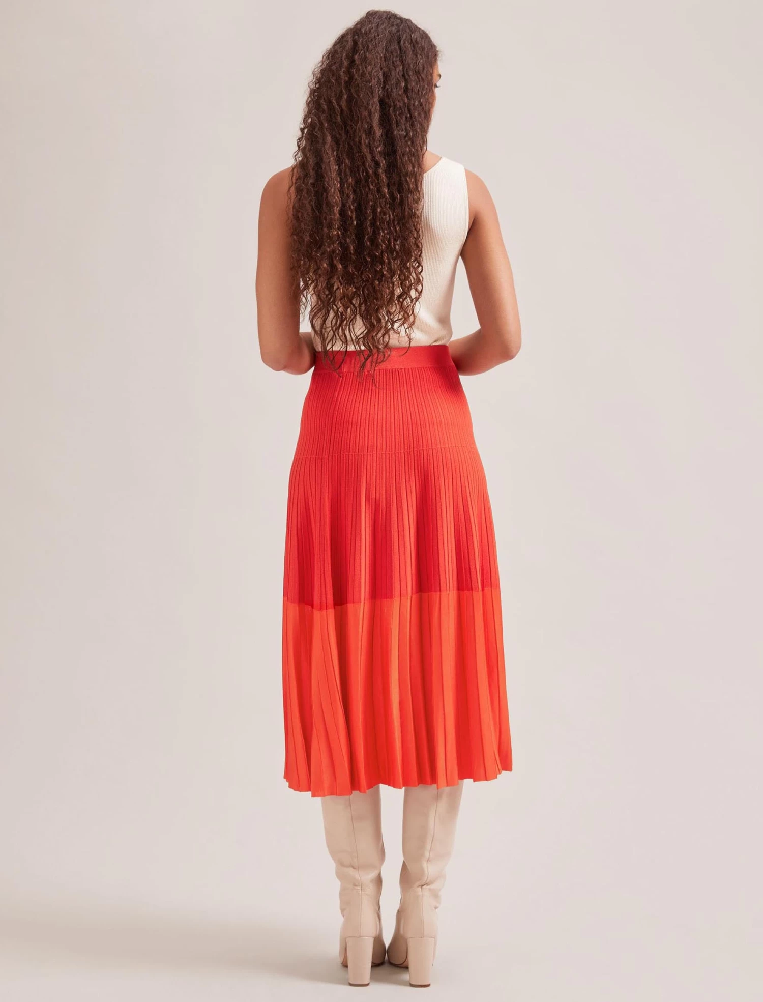Colette Contrast Hem Skirt - Orange - Image 5