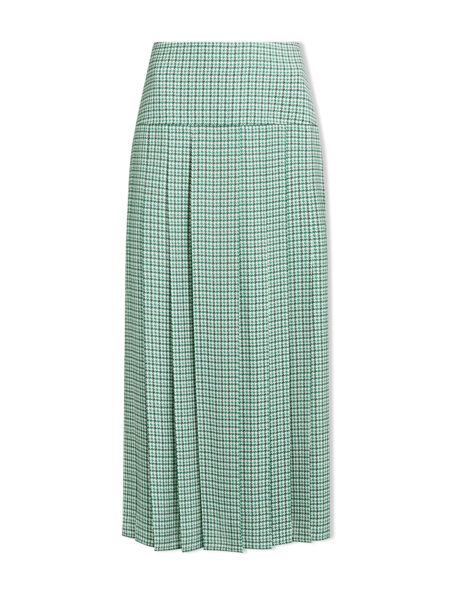 Sienna Maxi Skirt - Ecru Green Houndstooth Print - Image 5