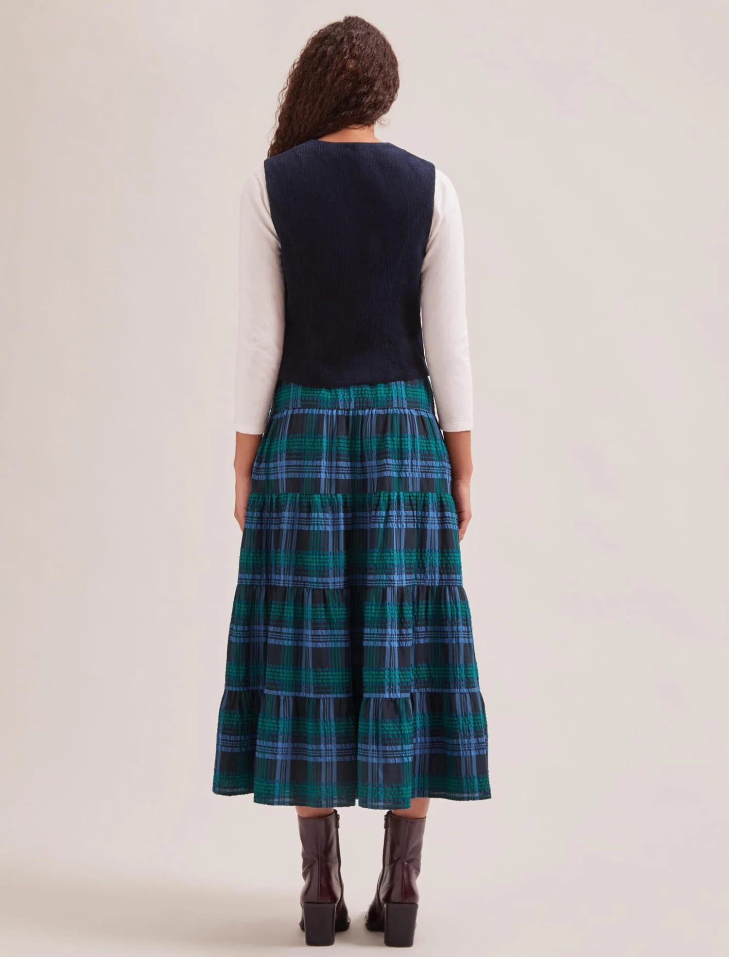 Wyatt Corduroy Waistcoat - Navy - Image 3