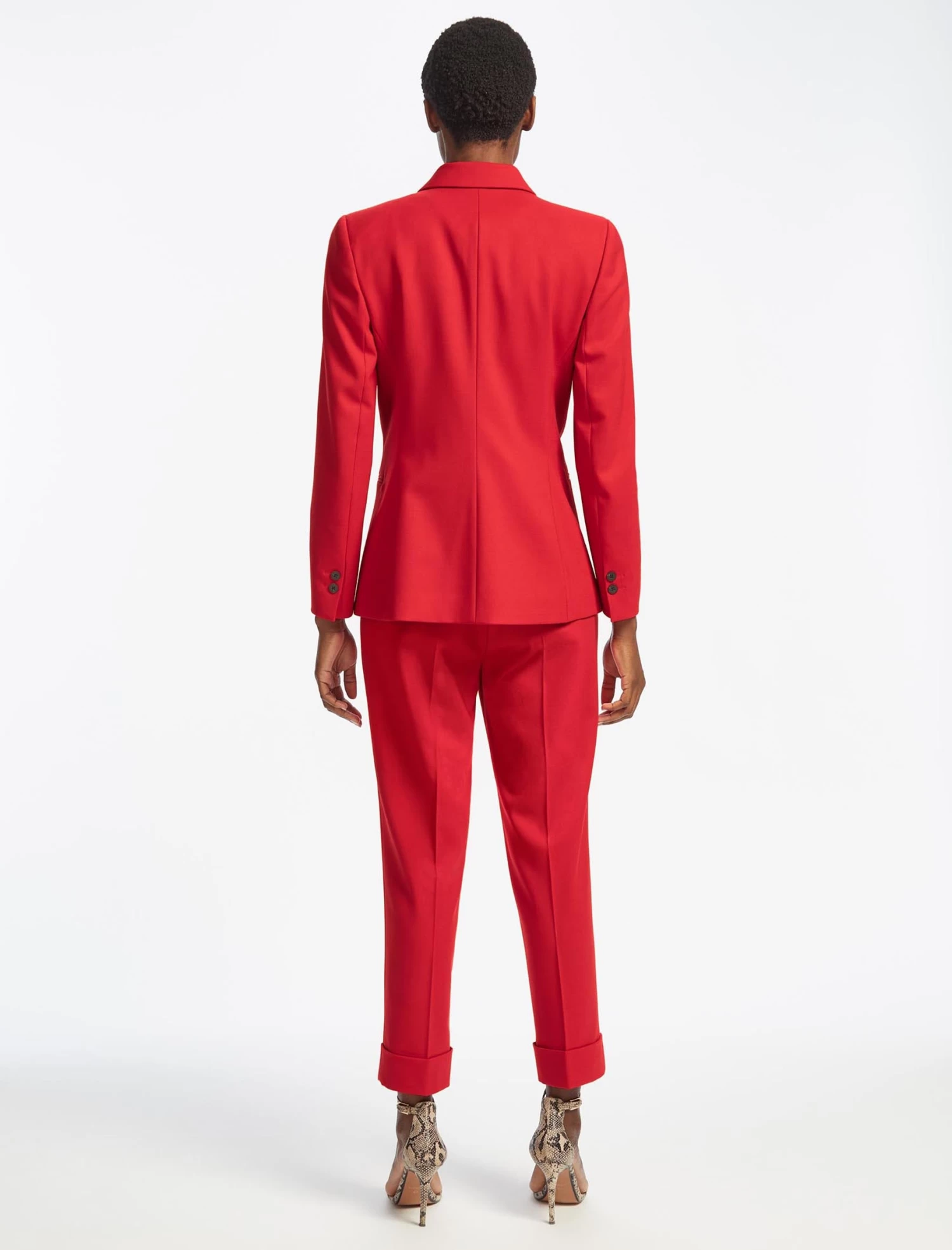 Clement Classic Wool Turn Up Trouser - Crimson - Image 3