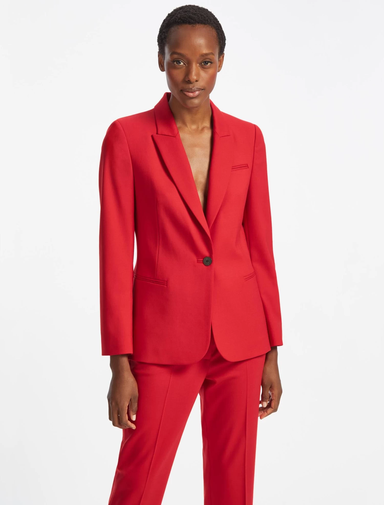 Clement Classic Wool Turn Up Trouser - Crimson - Image 2